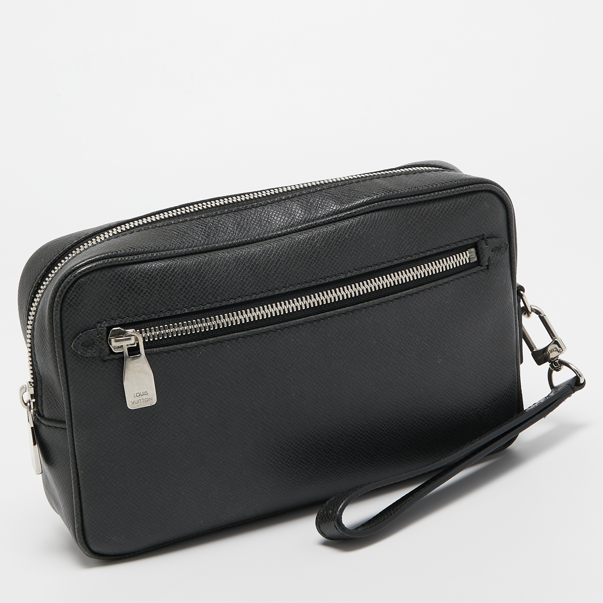 Louis Vuitton Black Taiga Leather Kasai Clutch Bag