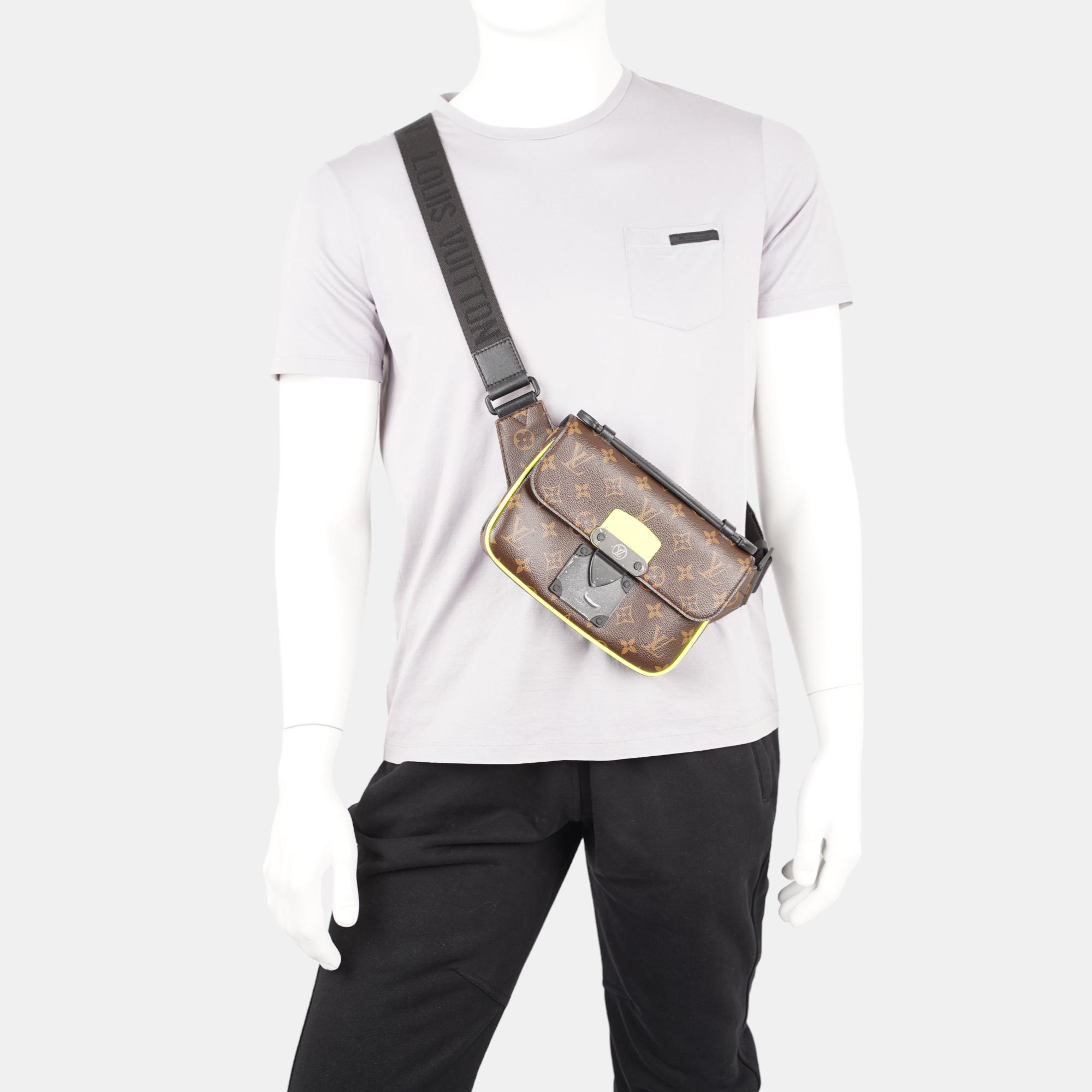 Louis Vuitton Mens S Lock Sling Bag Monogram Canvas