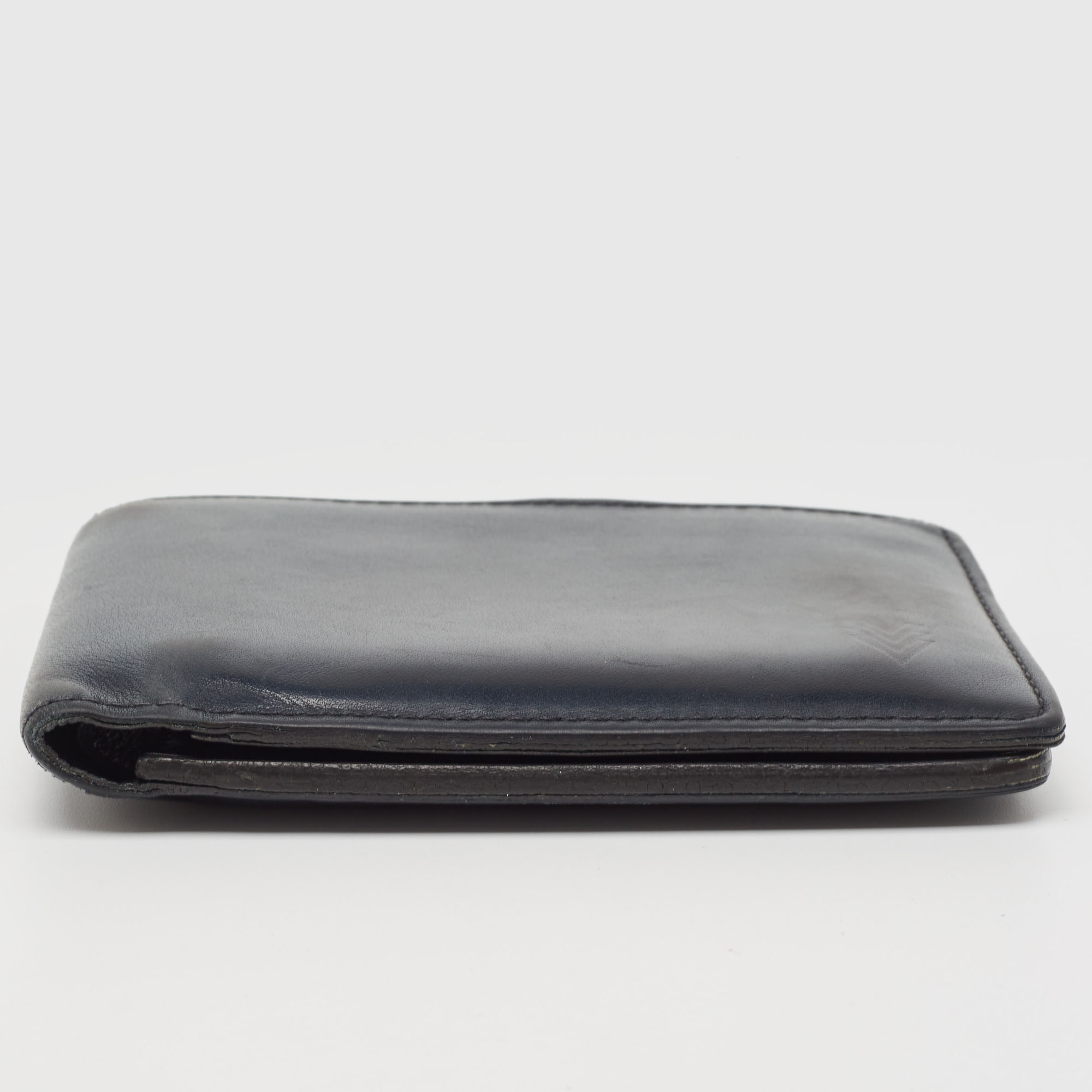 Louis Vuitton Navy Blue Leather Bifold Wallet