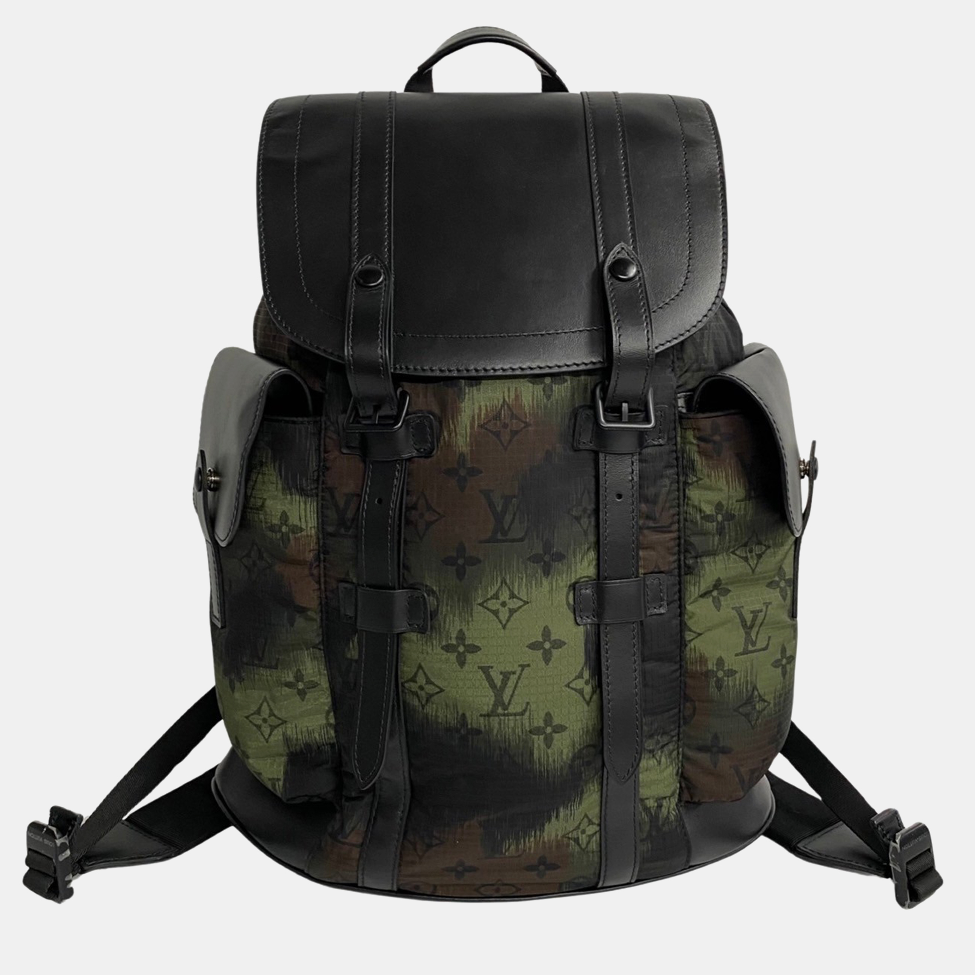 Louis vuitton black leather christopher pm backpack