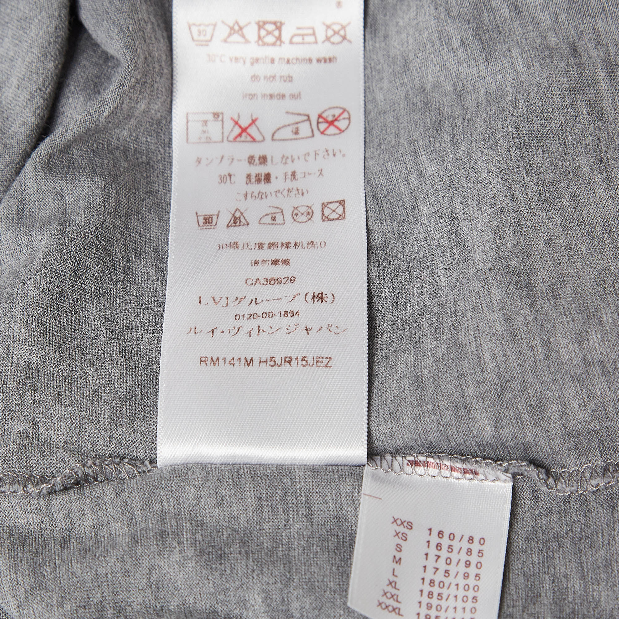 Louis Vuitton Grey Printed Jersey Crew Neck T-Shirt XS