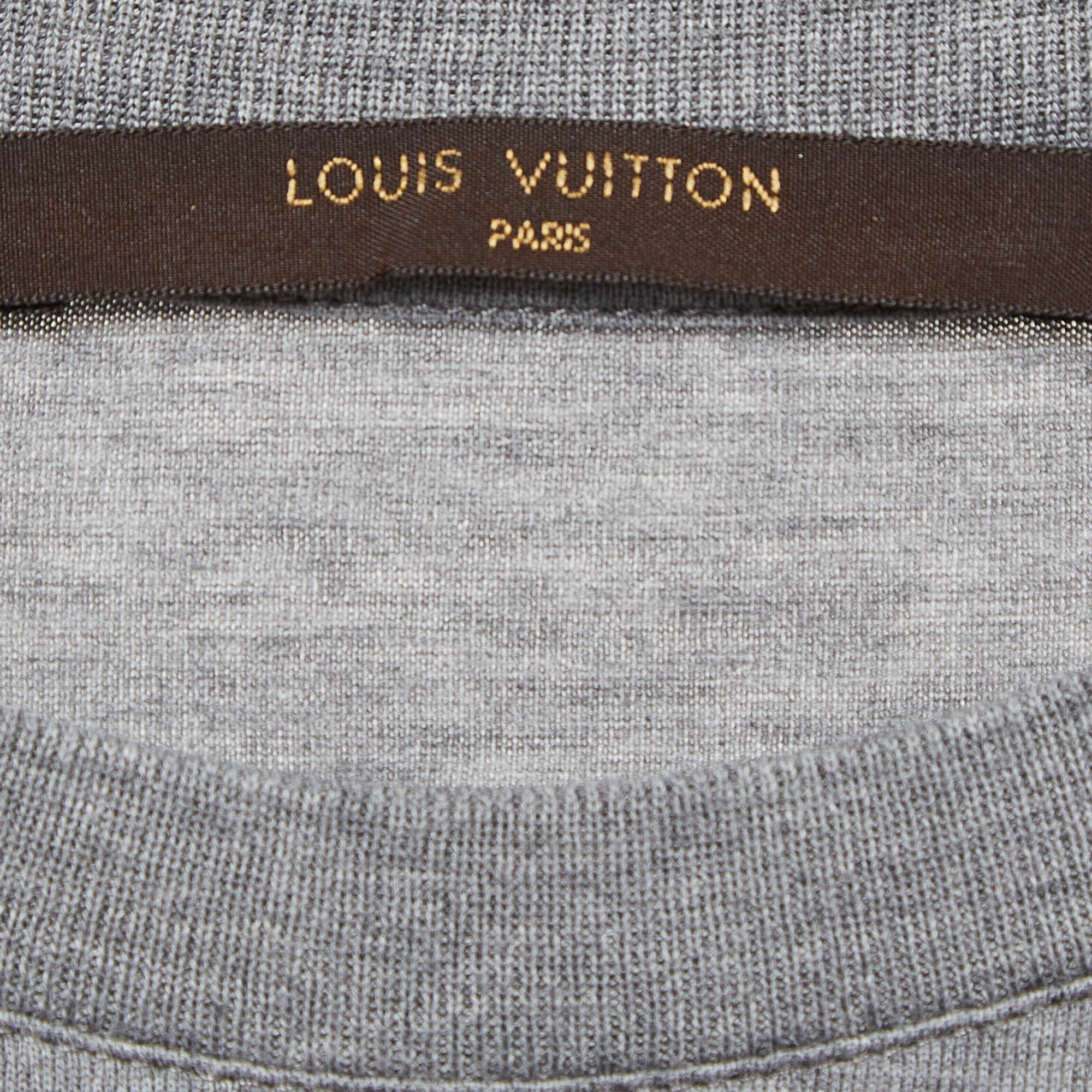 Louis Vuitton Grey Printed Jersey Crew Neck T-Shirt XS