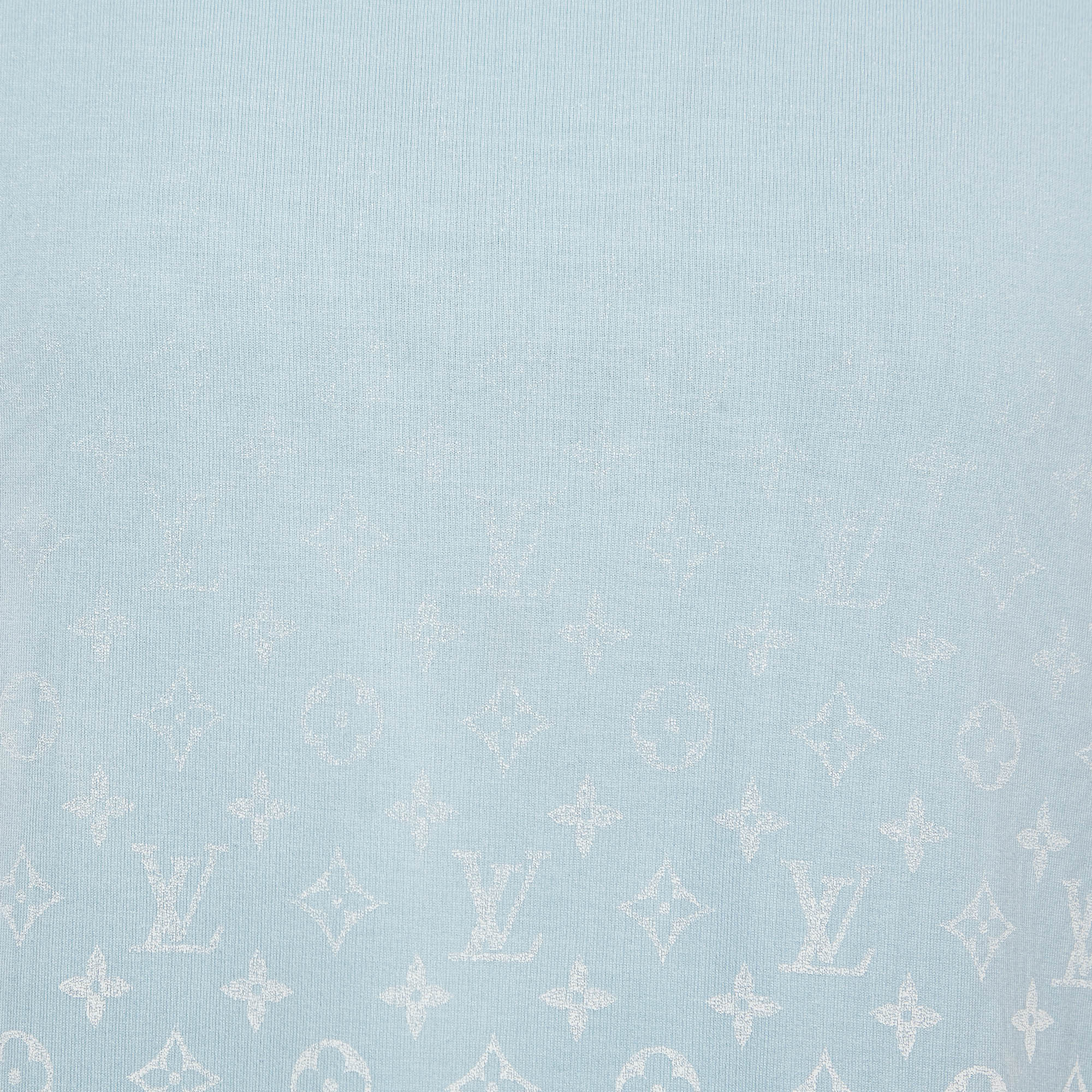 Louis Vuitton Blue Gradient Monogram Print Cotton T-Shirt M