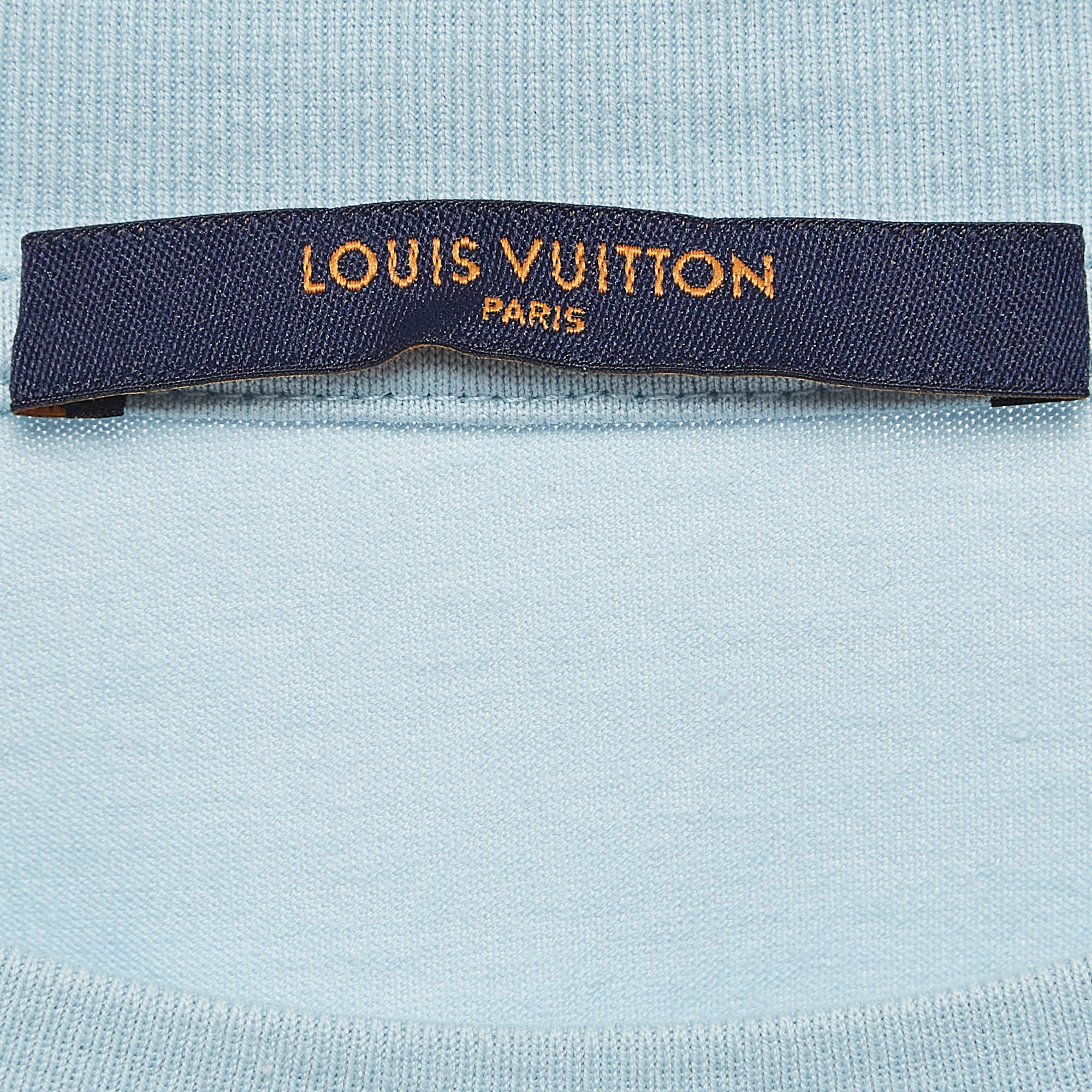 Louis Vuitton Blue Gradient Monogram Print Cotton T-Shirt M