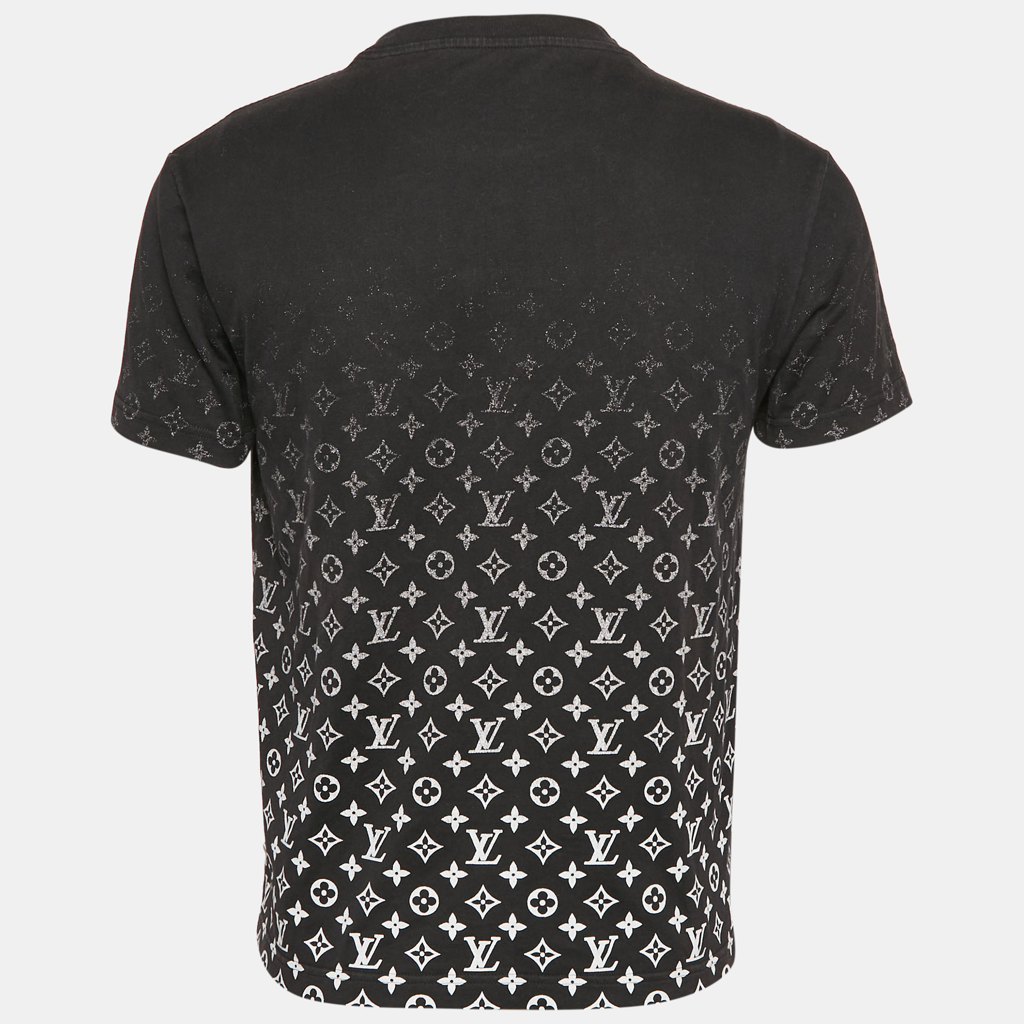 Louis Vuitton Black Gradient Monogram Print Cotton T-Shirt S