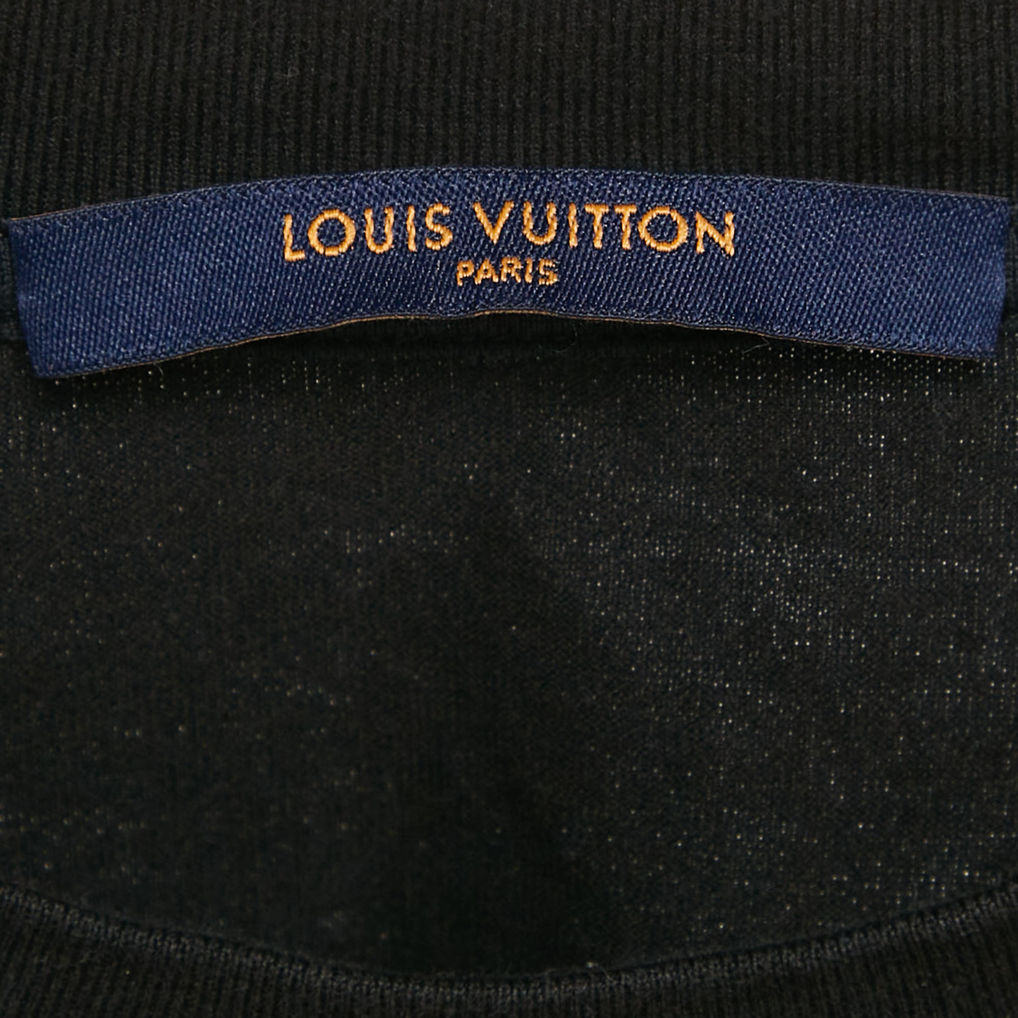 Louis Vuitton Black Gradient Monogram Print Cotton T-Shirt S