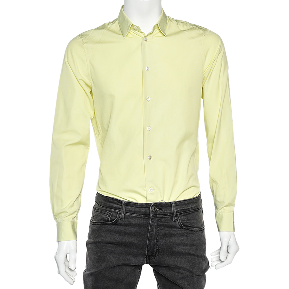 Louis Vuitton Yellow Cotton Long Sleeve Shirt S