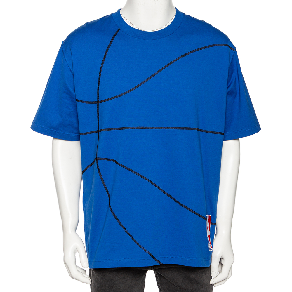 Louis Vuitton X NBA Blue Cotton Short Sleeve T-Shirt XXXXL