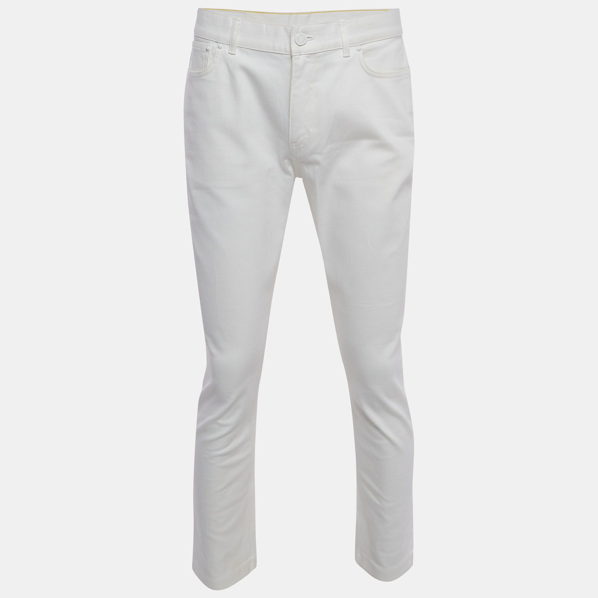 Louis Vuitton White Denim Regular Fit Jeans L/Waist 35.5