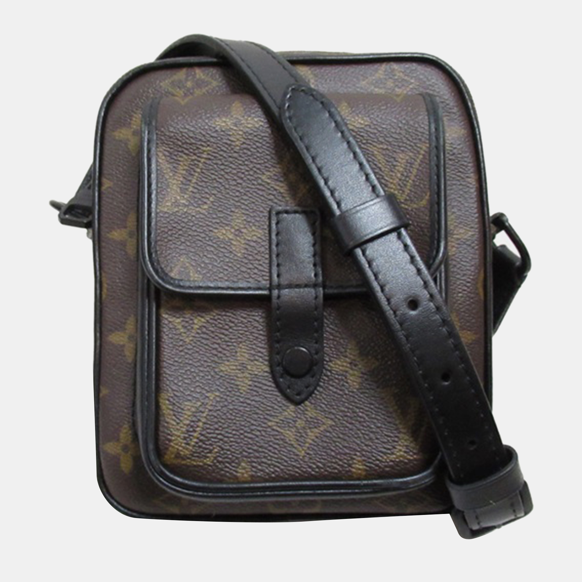 Louis vuitton brown monogram canvas christopher wearable wallet crossbody bag