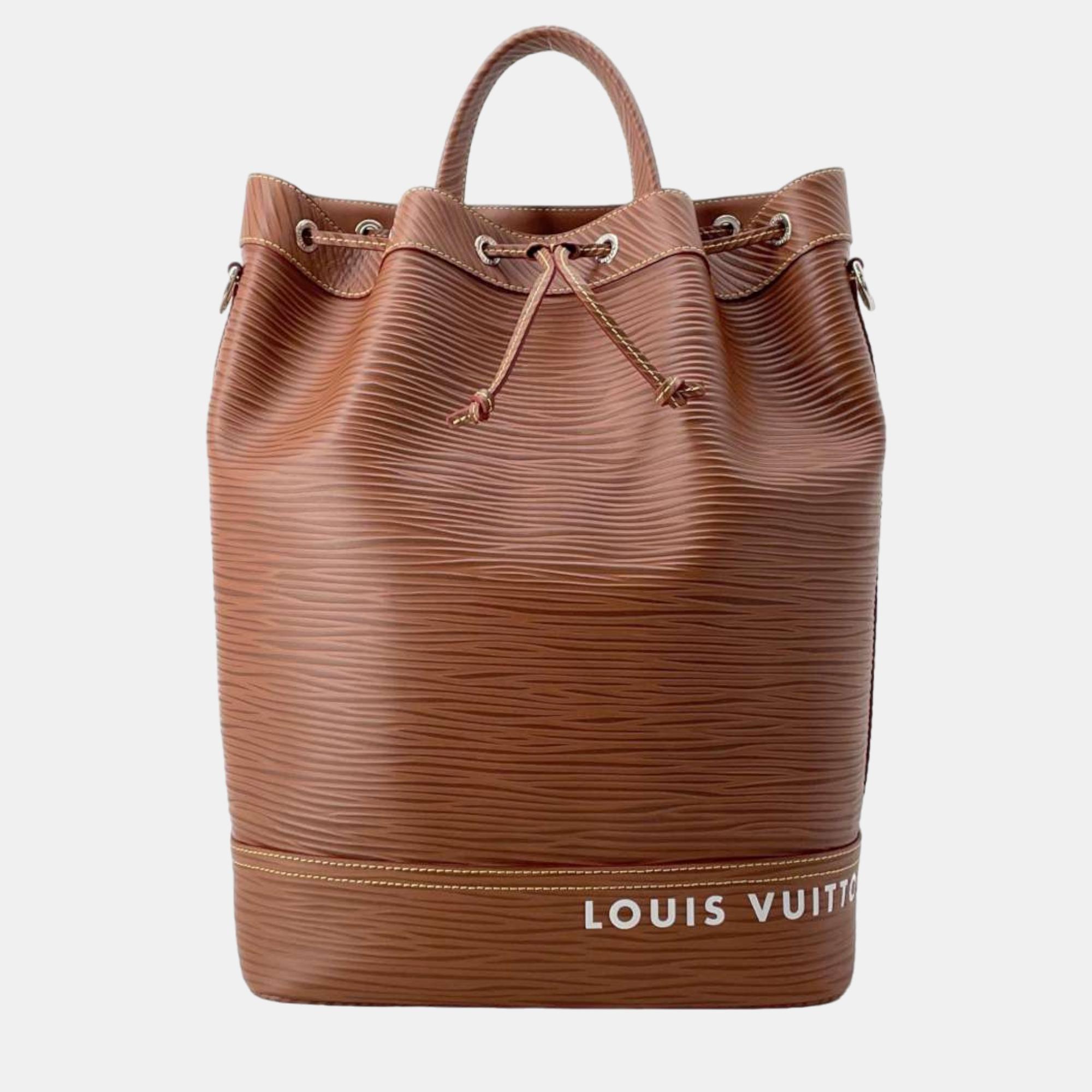 Louis vuitton cognac epi leather maxi noe sling bag