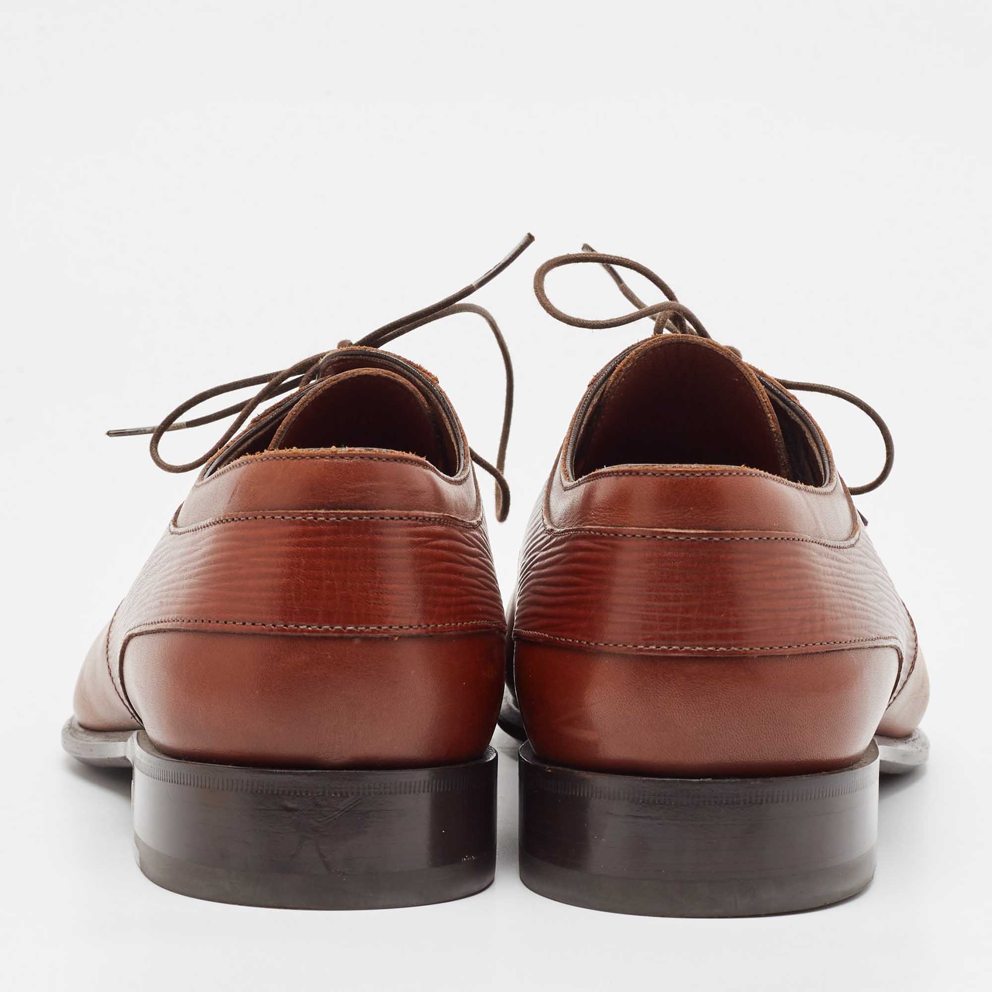 Louis Vuitton Brown Leather Lace Up Derby Size 41.5