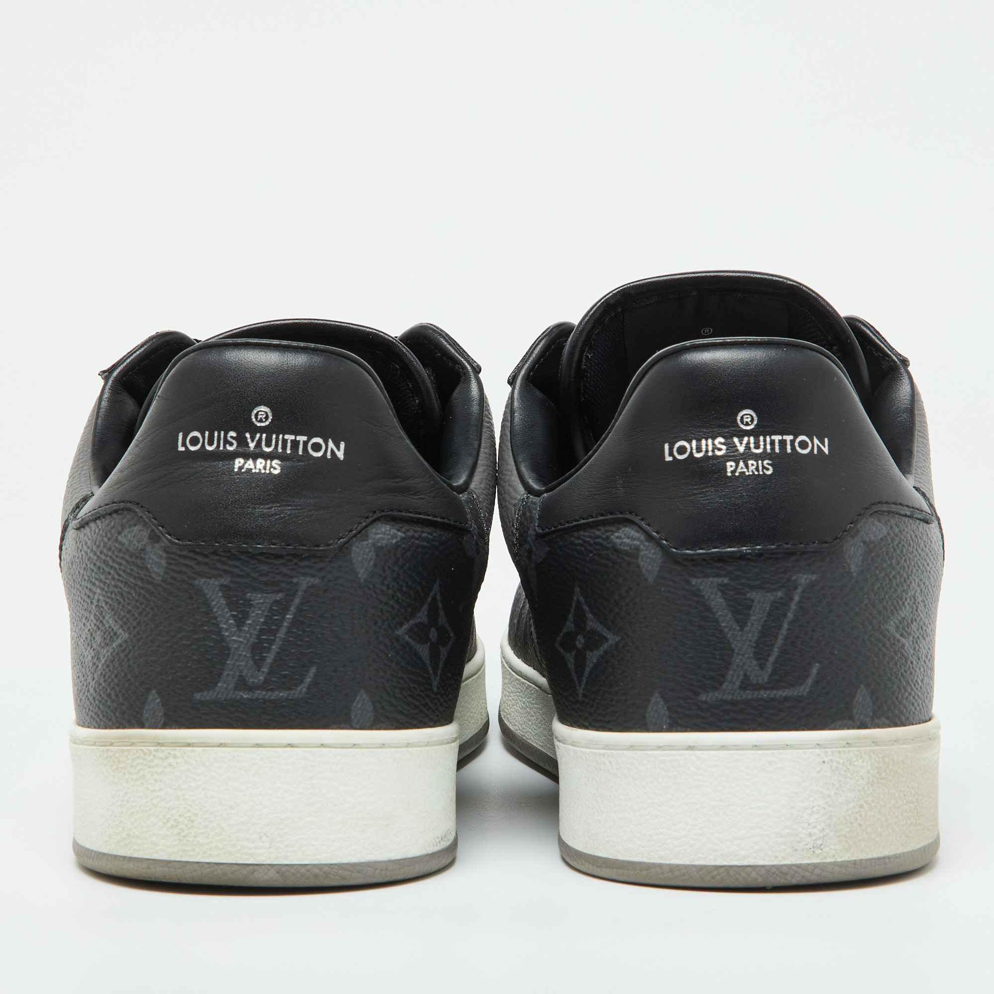 Louis Vuitton Monogram Eclipse And Monogram Reverse Canvas Rivoli Sneakers Size 43