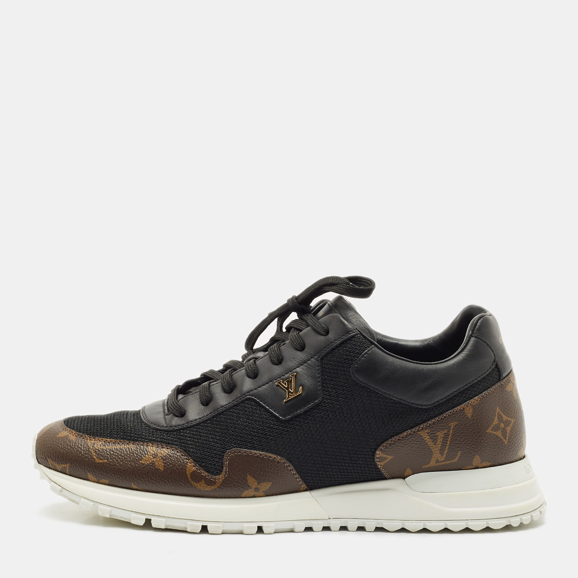 Louis Vuitton Black Monogram Canvas and Leather Run Away Low Top Sneakers Size 43
Louis Vuitton Black Monogram Canvas and Leather Run Away Low Top Sneakers Size 43