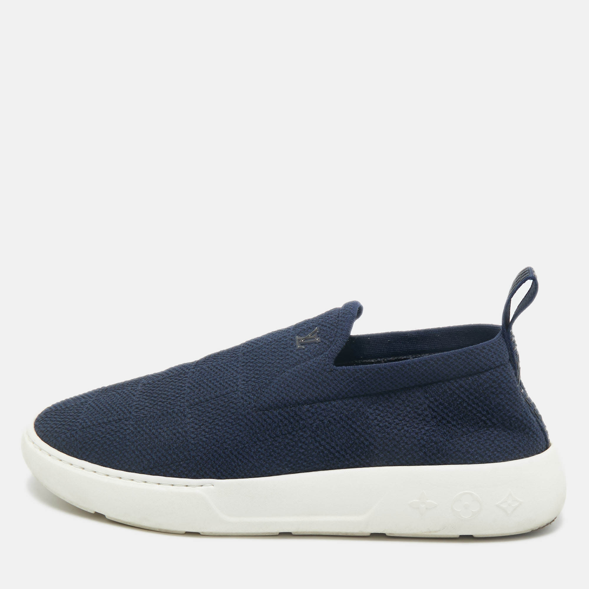 Louis Vuitton Navy Blue Knit Fabric Pacific Slip On Sneakers Size 41.5
Louis Vuitton Navy Blue Knit Fabric Pacific Slip On Sneakers Size 41.5