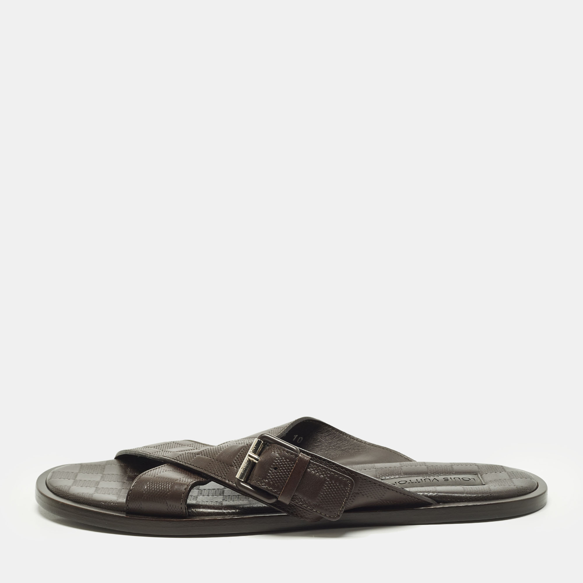 Louis Vuitton Size 44 Dark Brown Damier Leather Criss-Cross Flat Sandals
Louis Vuitton Size 44 Dark Brown Damier Leather Criss-Cross Flat Sandals