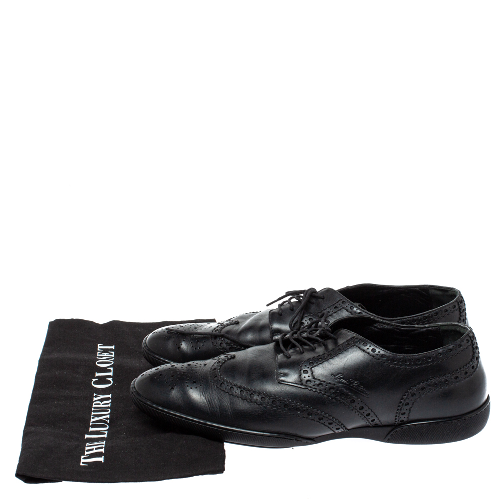 Louis Vuitton Black Brogue Leather Explorer Sneakers Size 43.5