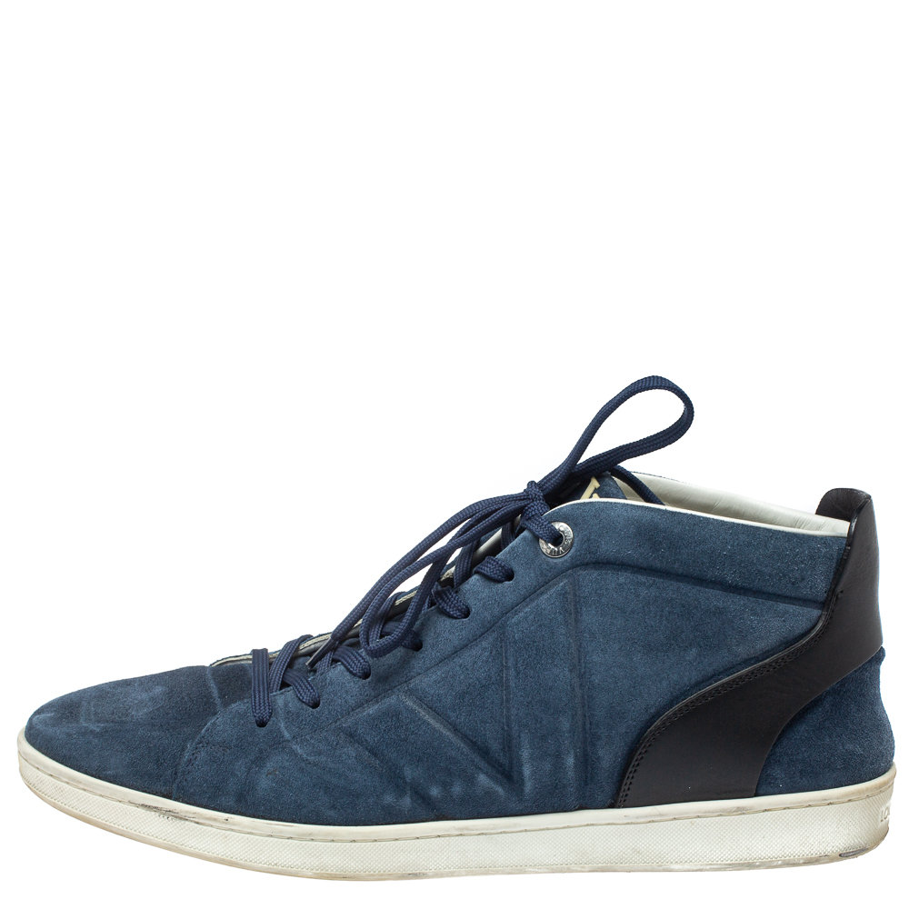 Louis Vuittion Blue/Black Suede and Leather Fuselage High Top Sneakers Size
Louis Vuittion Blue/Black Suede and Leather Fuselage High Top Sneakers Size