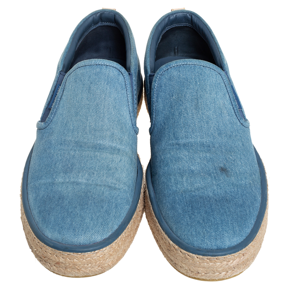 Louis Vuitton Blue Denim Slip On Espadrille Sneakers Size 44