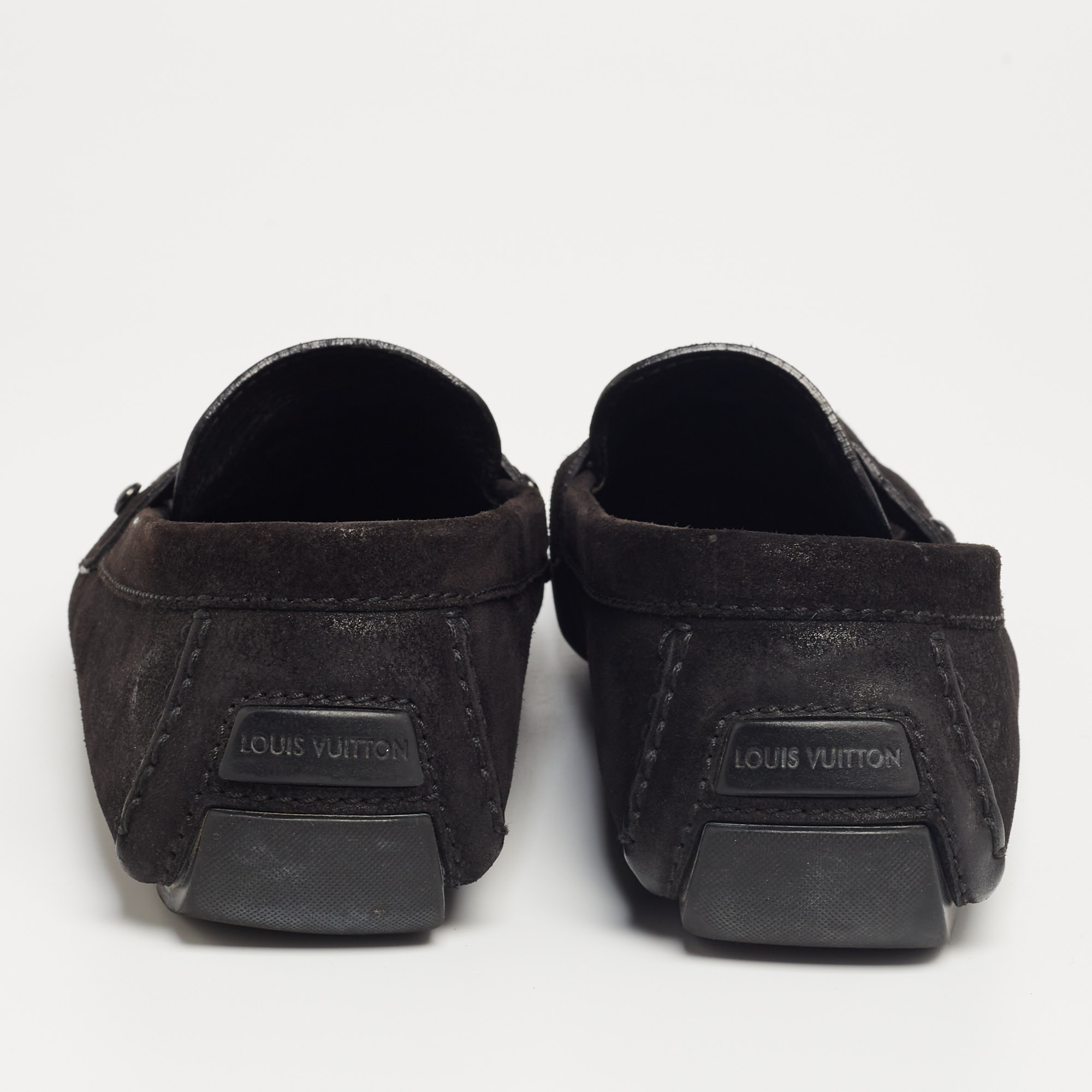 Louis Vuitton Black Suede Monte Carlo Loafers Size 43