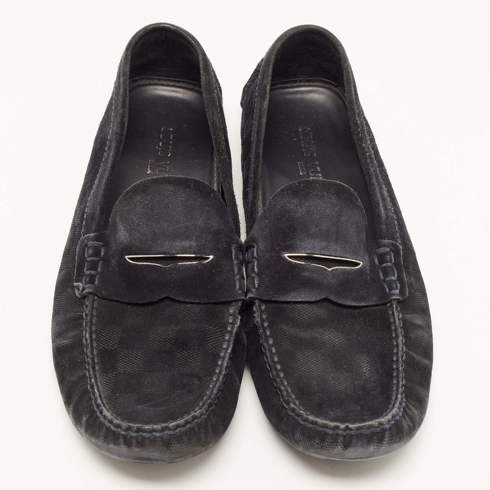 Louis Vuitton Black Suede Monte Carlo Loafers Size 43.5