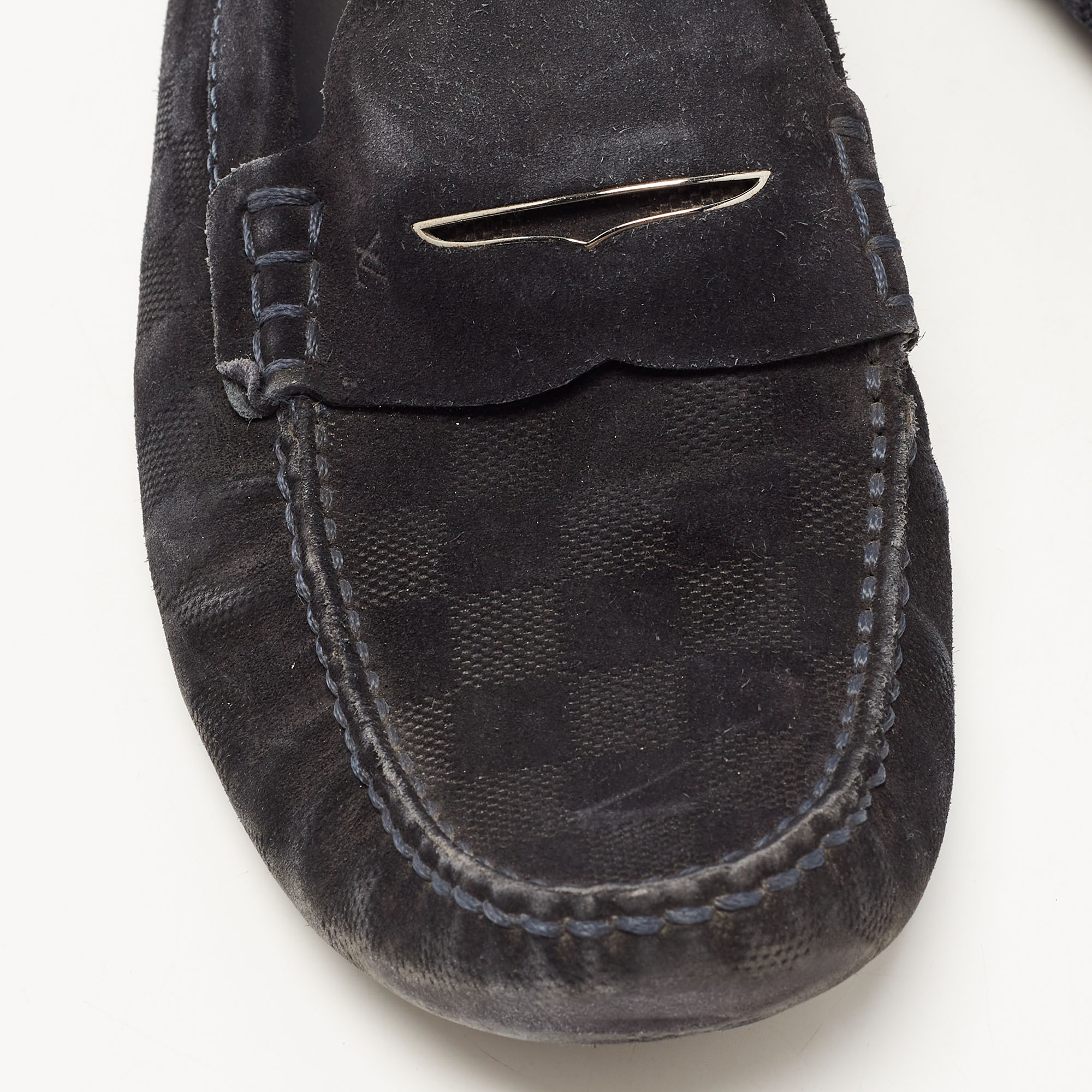 Louis Vuitton Black Suede Monte Carlo Loafers Size 43.5