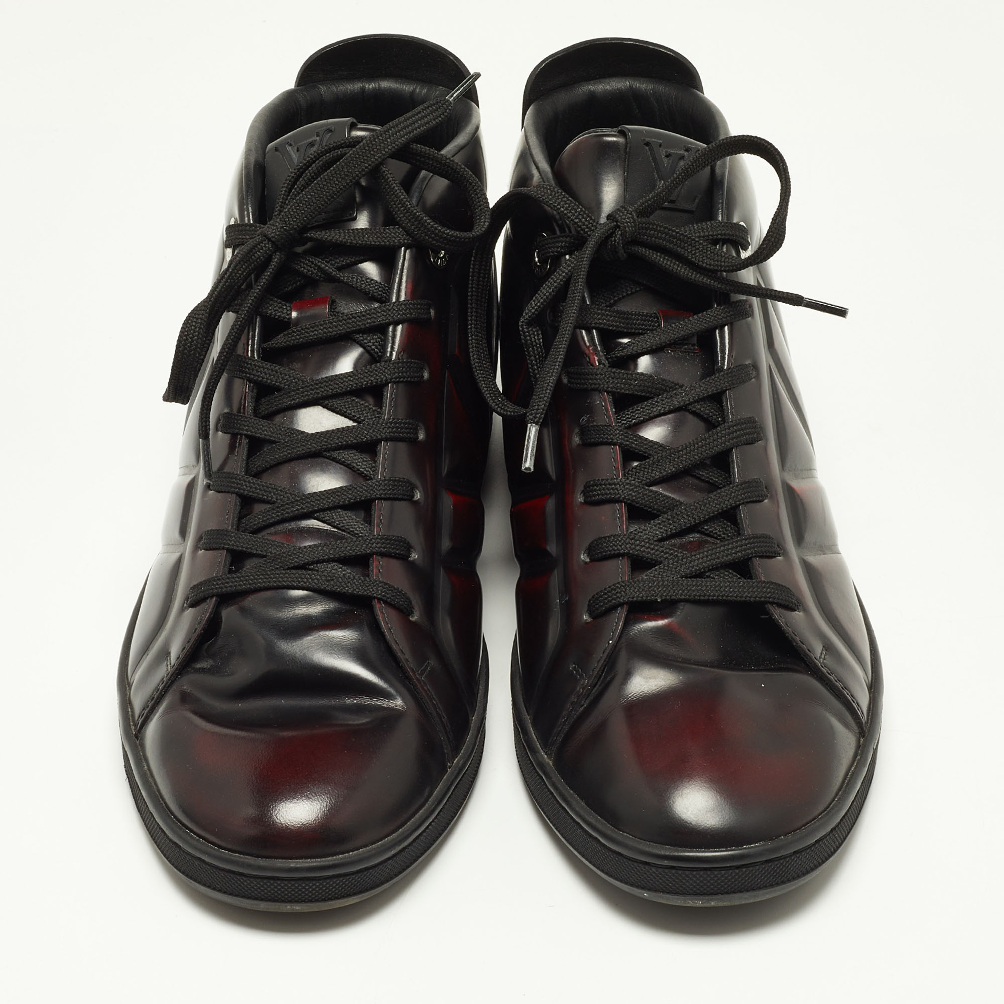 Louis Vuitton Two Tone Leather High Top Sneakers Size 42