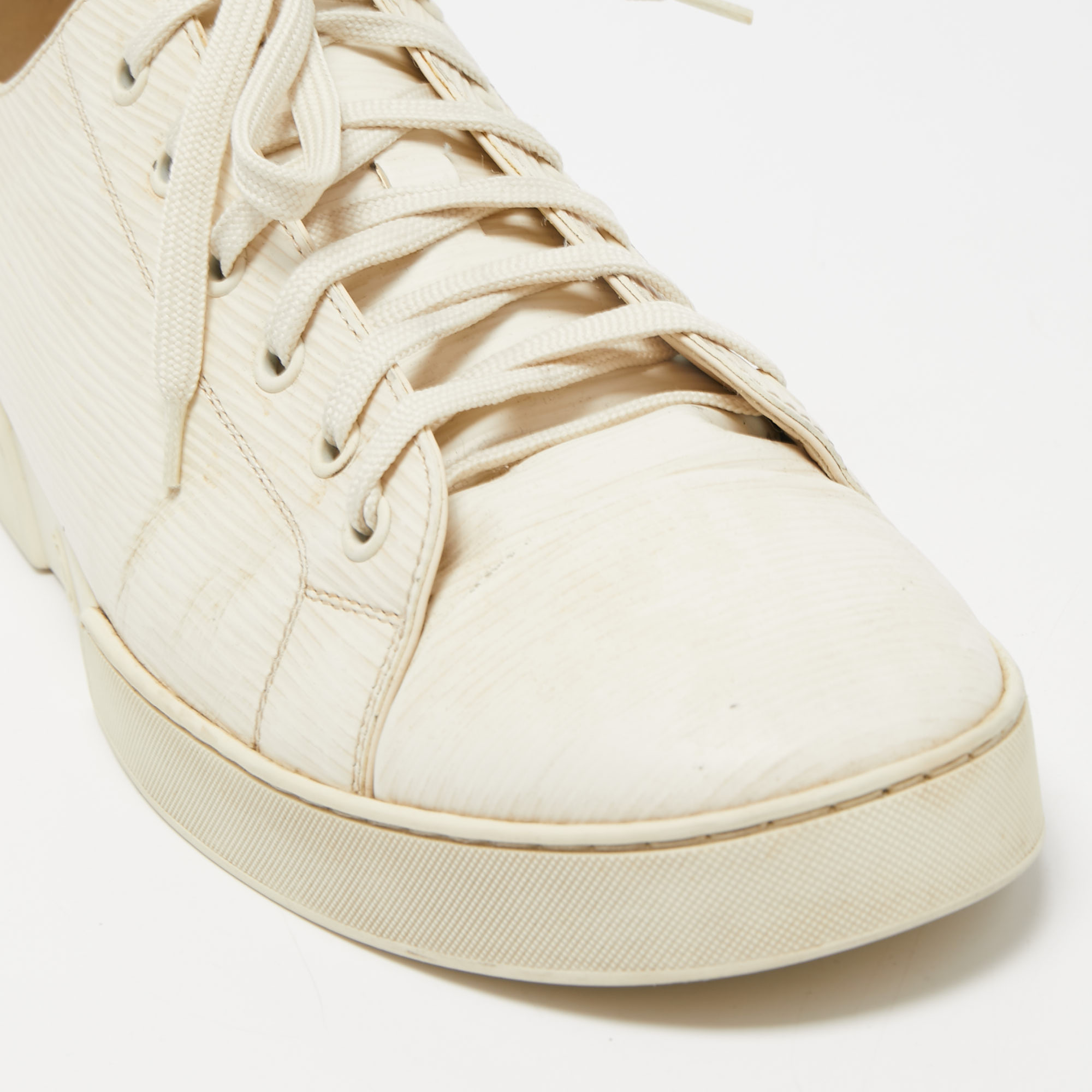 Louis Vuitton Cream Epi Leather Match Up Sneakers Size 43