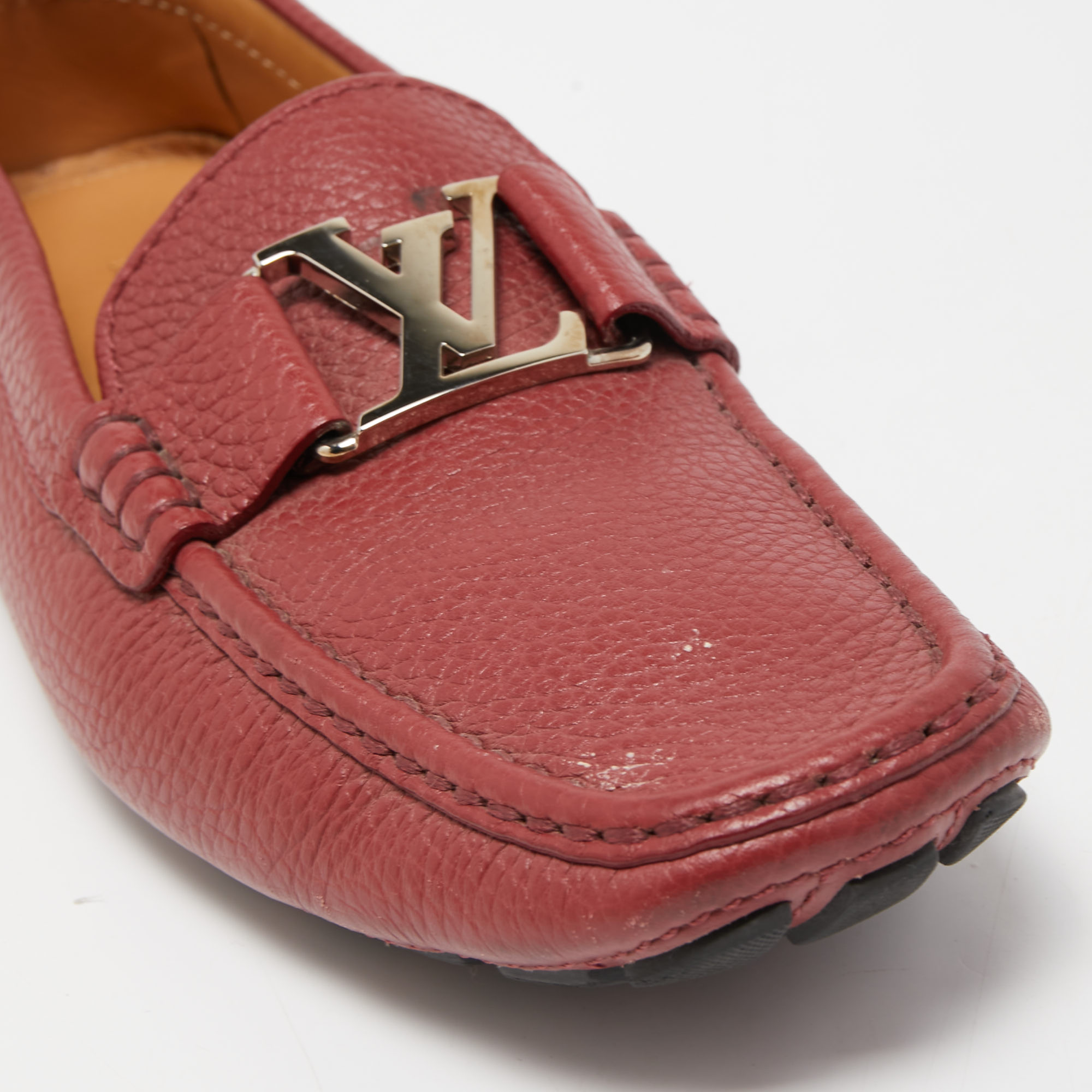 Louis Vuitton Red Leather Monte Carlo Loafers Size 40.5