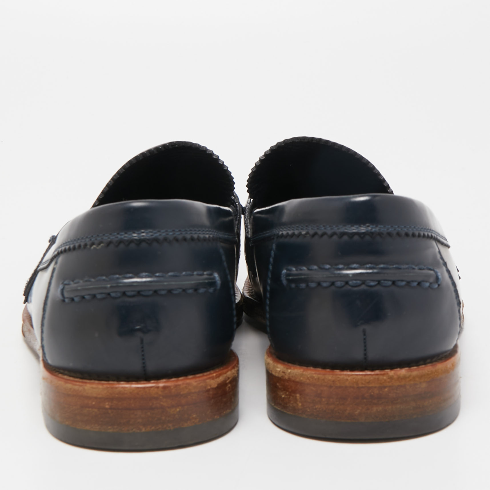 Louis Vuitton Navy Blue Leather Hockenheim Loafers Size 40