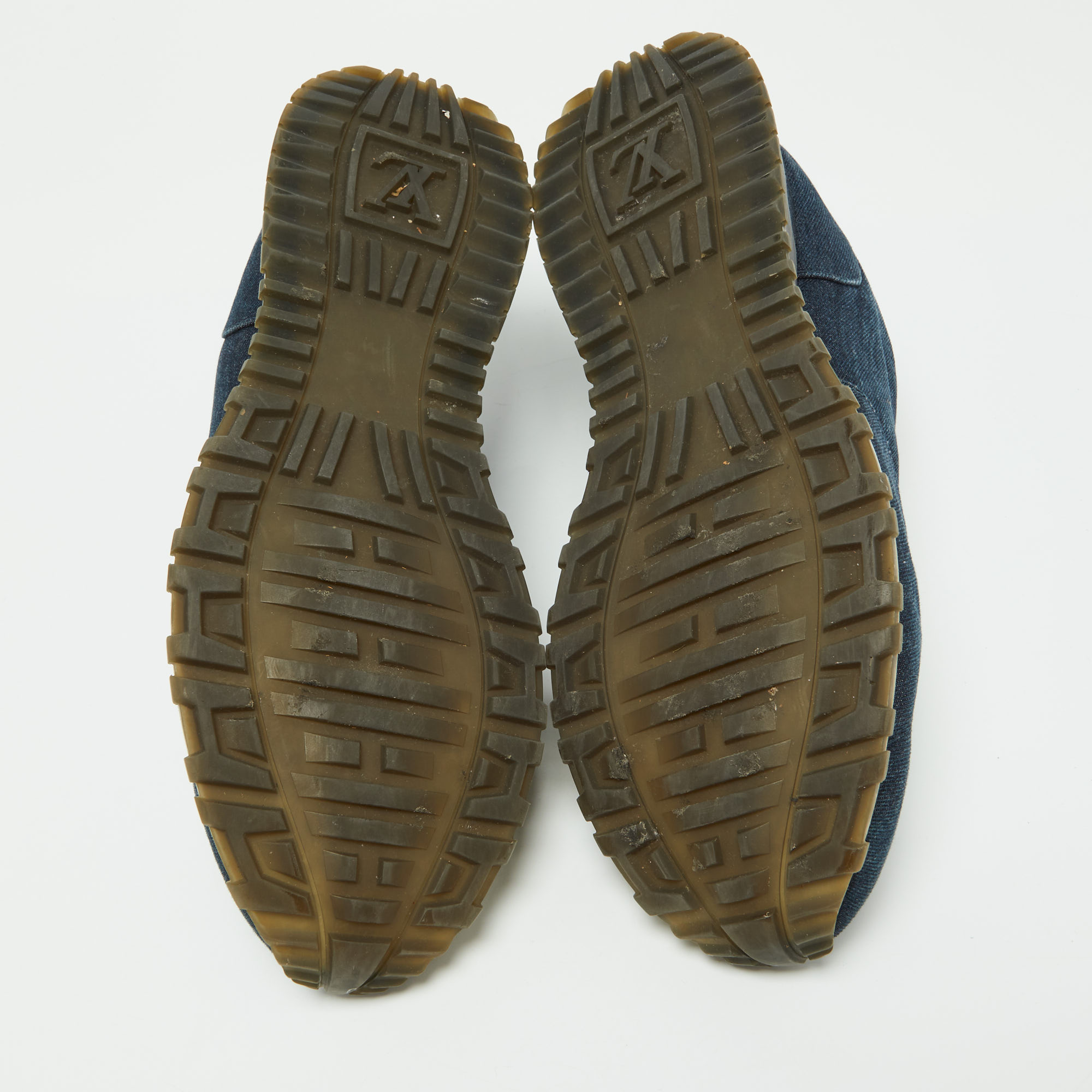 Louis Vuitton Navy Blue Denim Low Top Sneakers Size 43