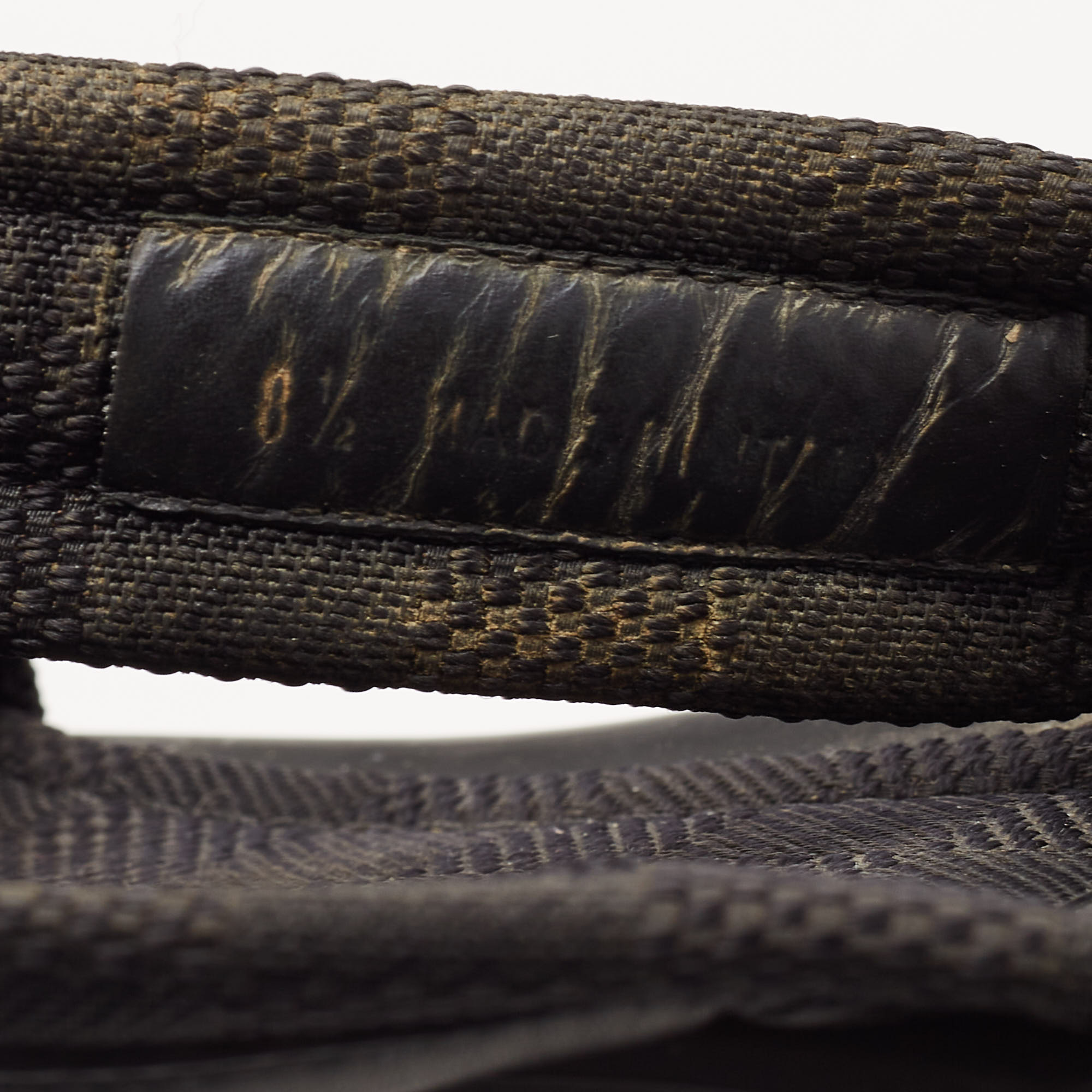 Louis Vuitton Black Leather And Canvas Damier Slide Flats Size 42.5