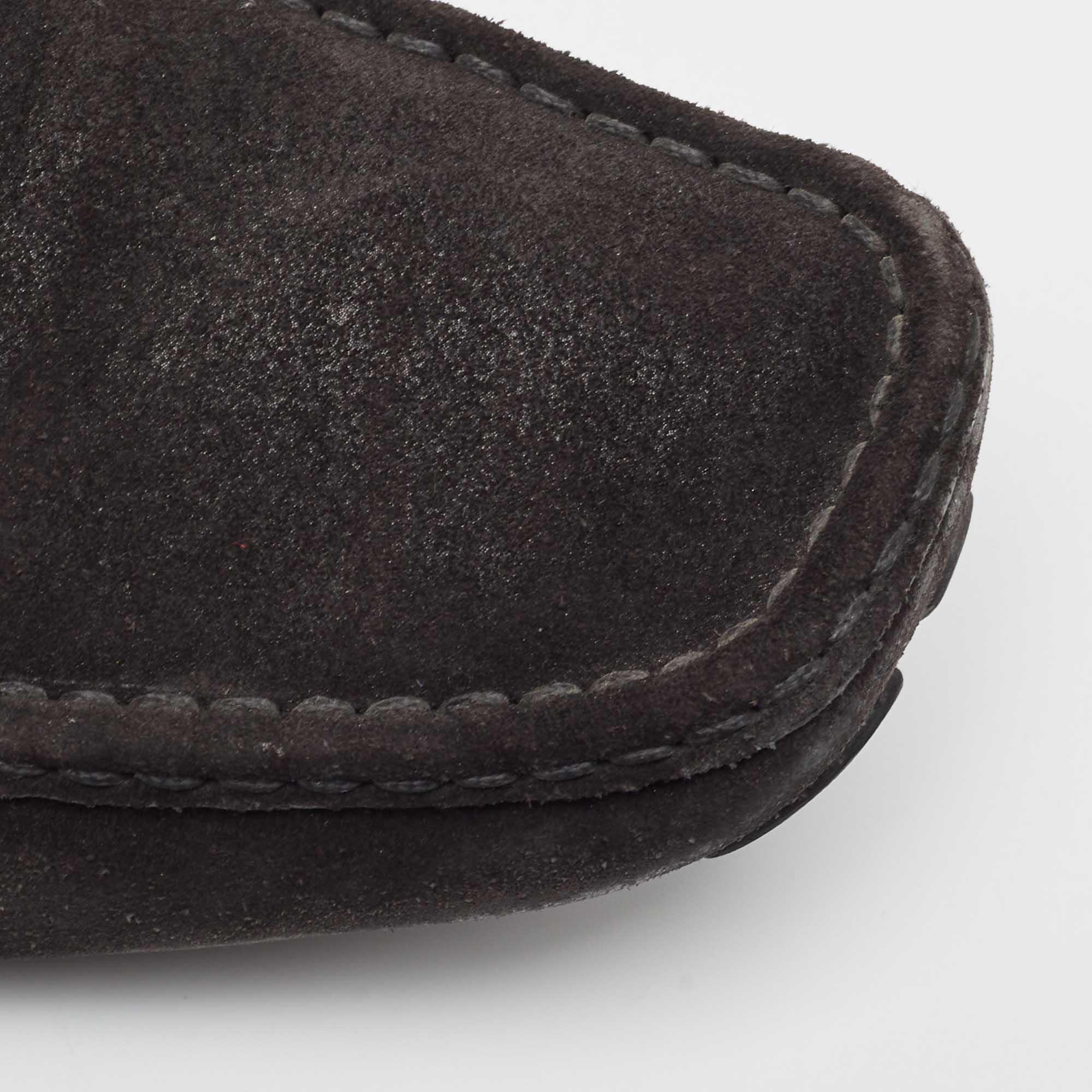 Louis Vuitton Black Suede Monte Carlo Loafers Size 44