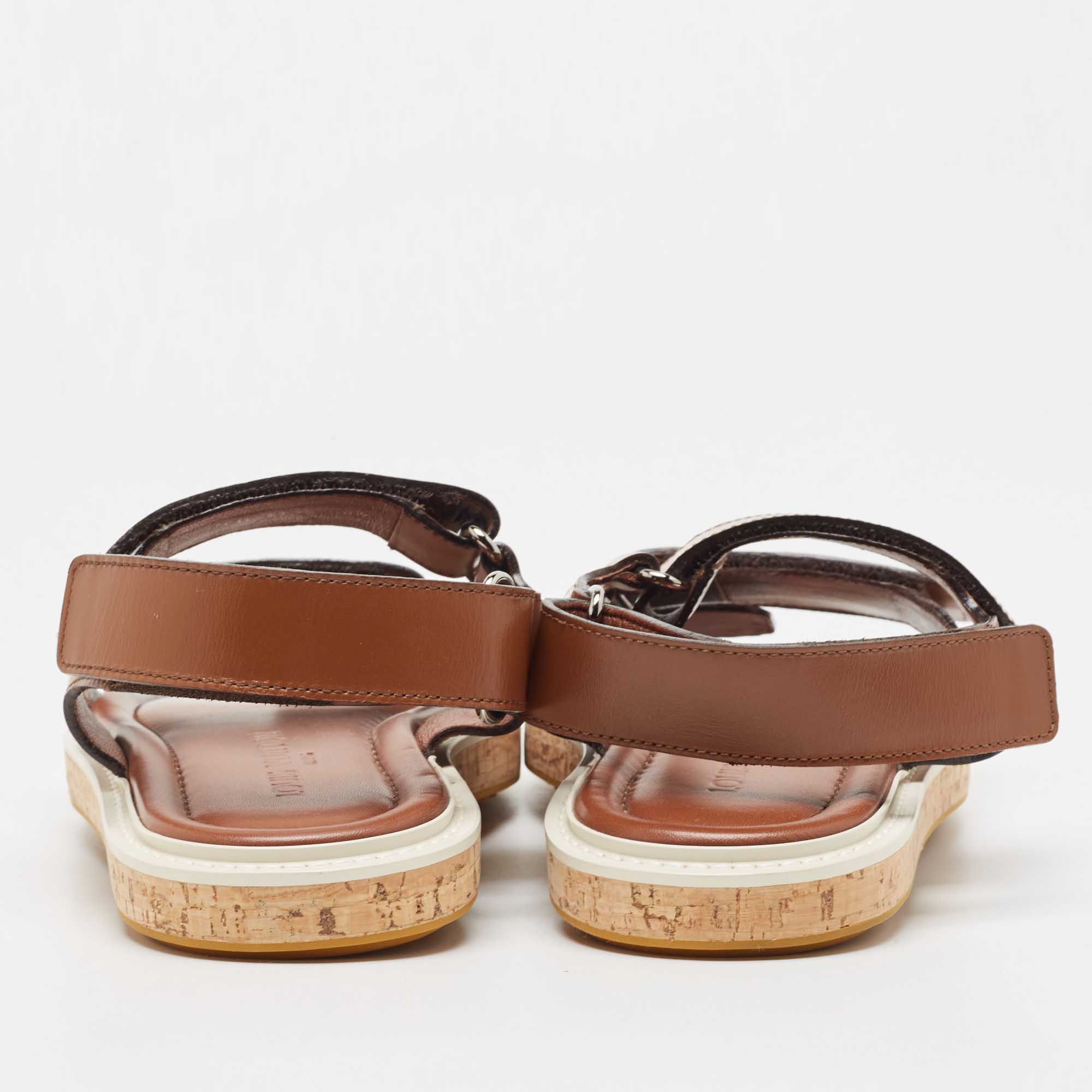 Louis Vuitton Brown Leather Sandals Size 42.5