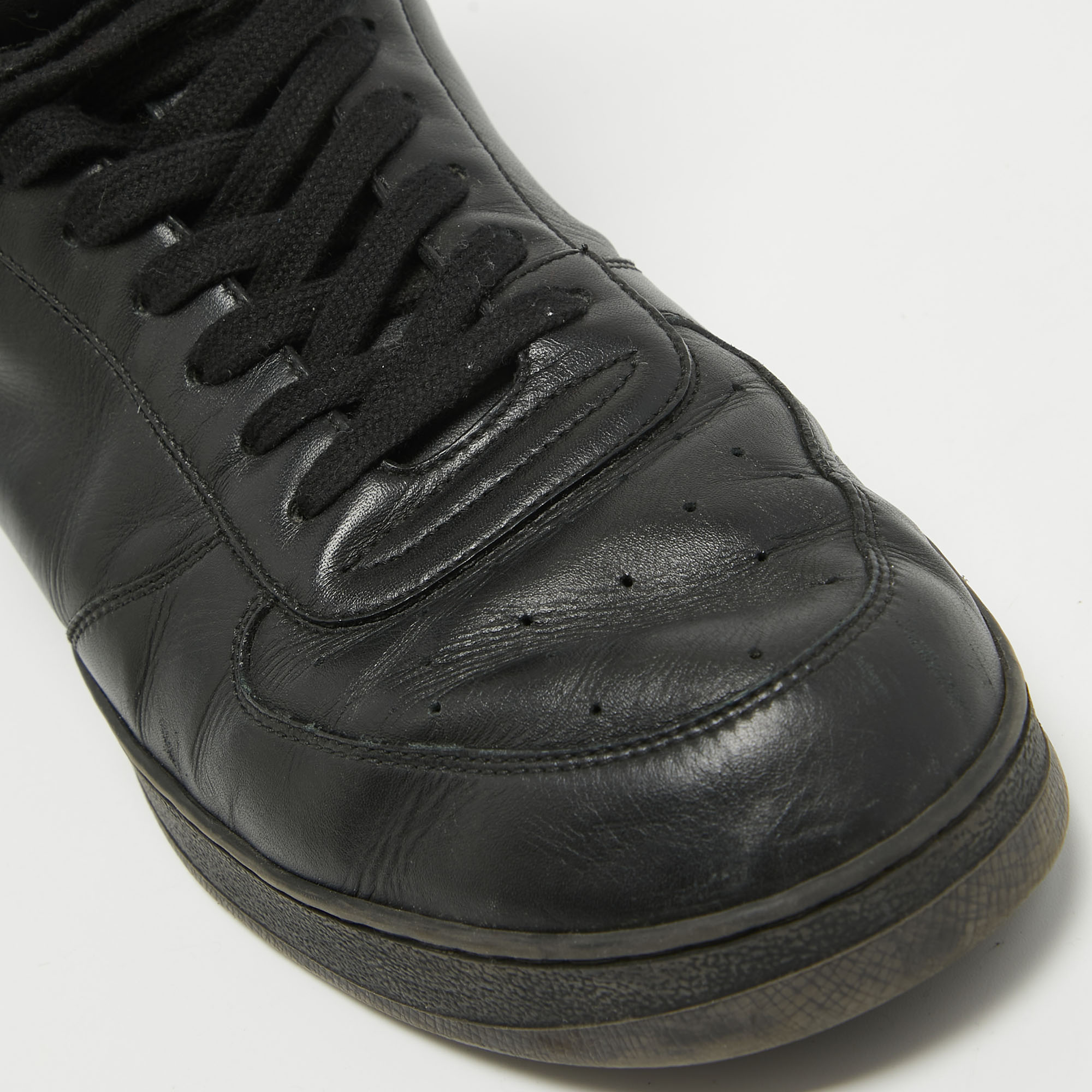 Louis Vuitton Black Leather Rivoli High Top Sneakers Size 43