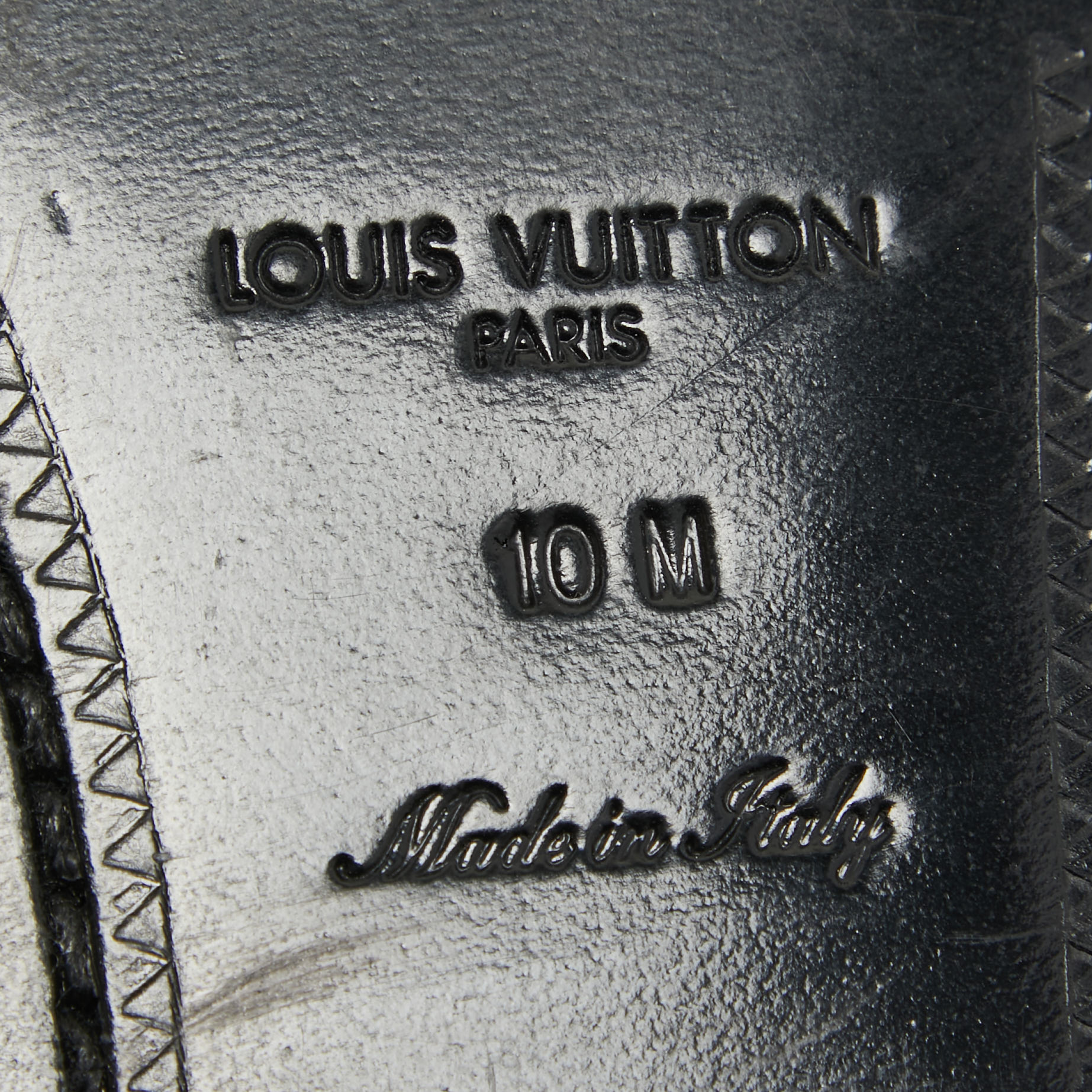 Louis Vuitton Black Leather Hockenheim Loafers Size 44