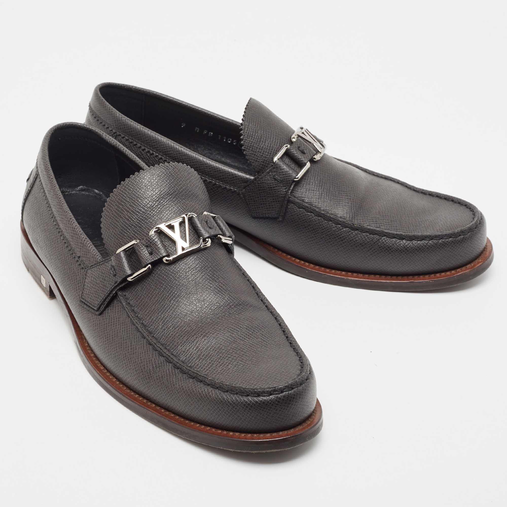 Louis Vuitton Black Leather Major Loafers Size 43