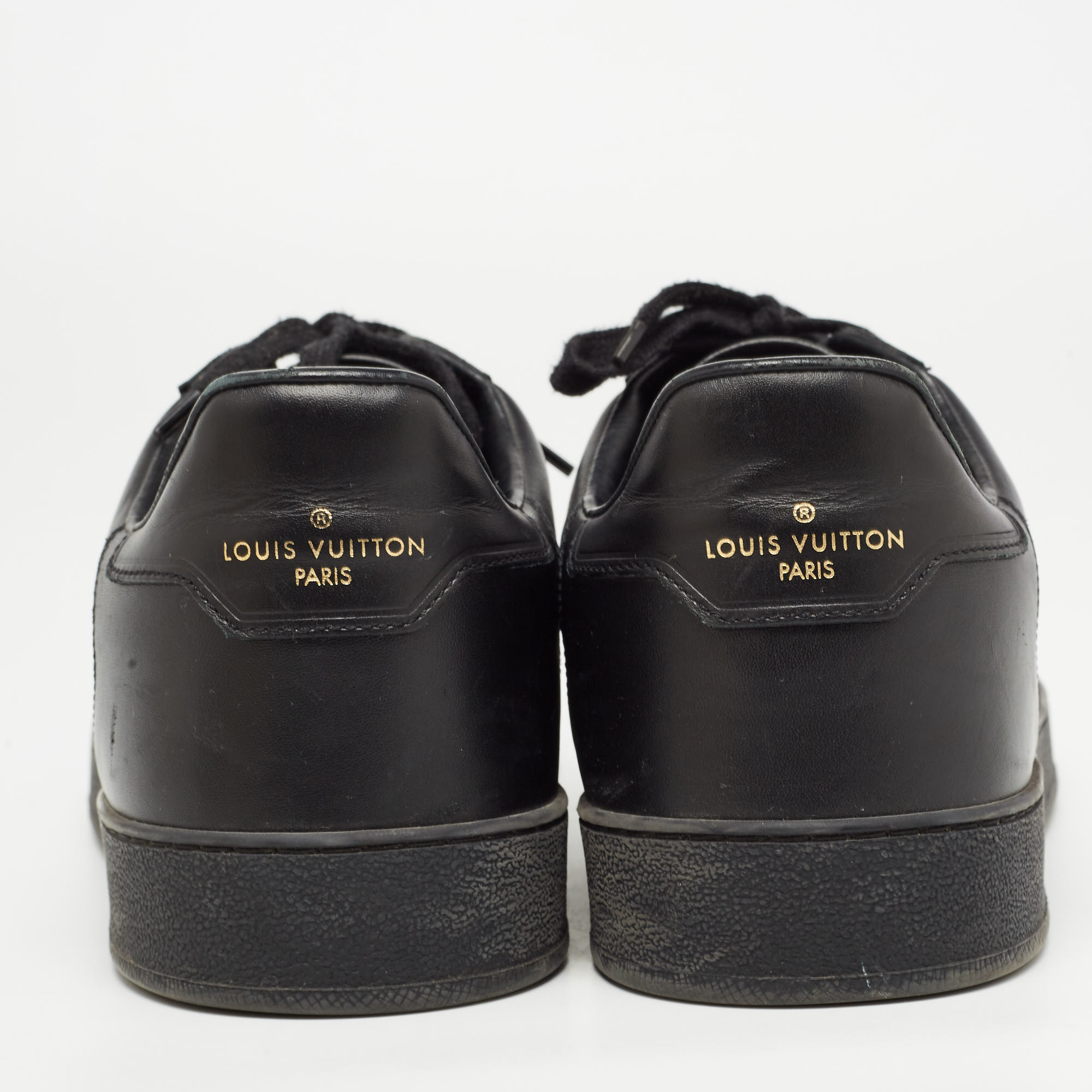Louis Vuitton Black Leather Rivoli Sneakers Size 44