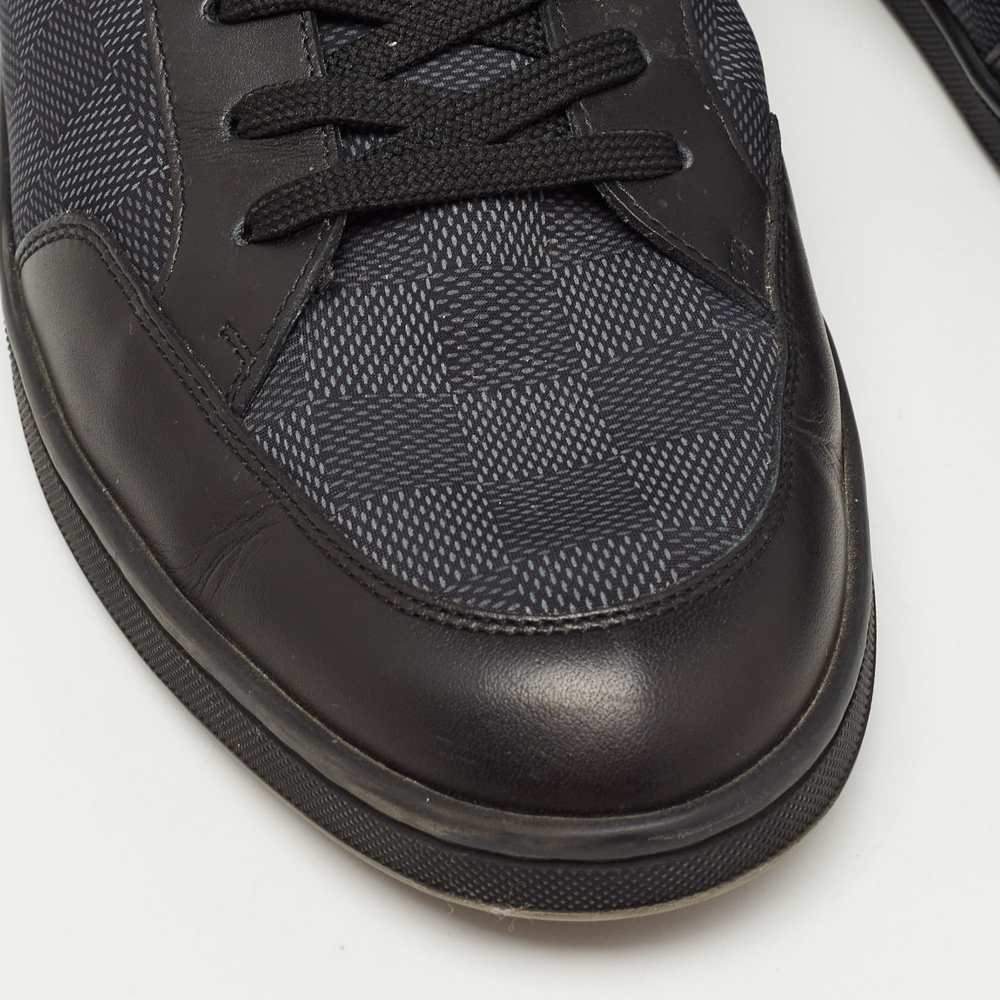 Louis Vuitton Black Damier Graphite Canvas And Leather Offshore Low Top Sneakers Size 42.5
