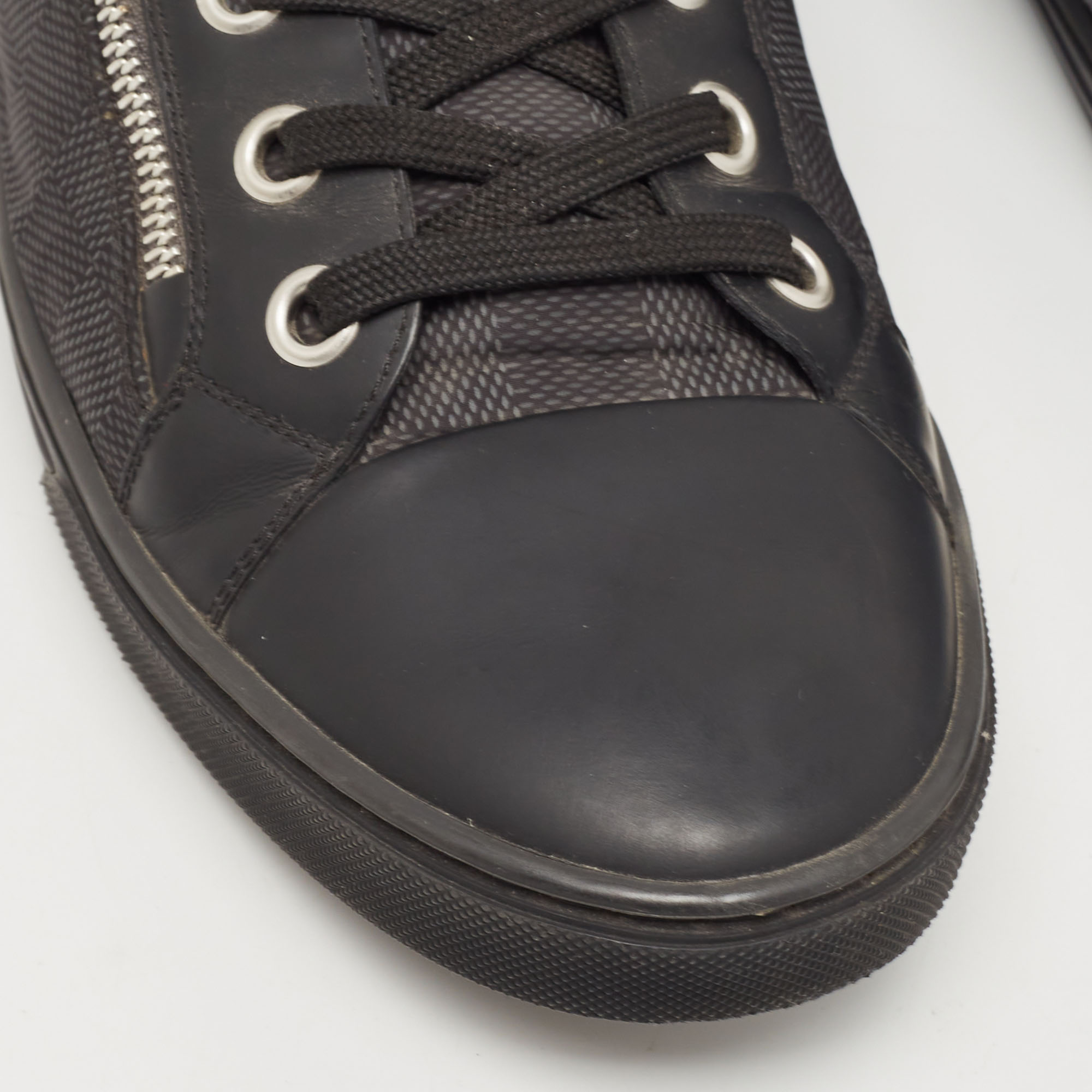 Louis Vuitton Black Damier Ebene Nylon And Leather Sneakers Size 43