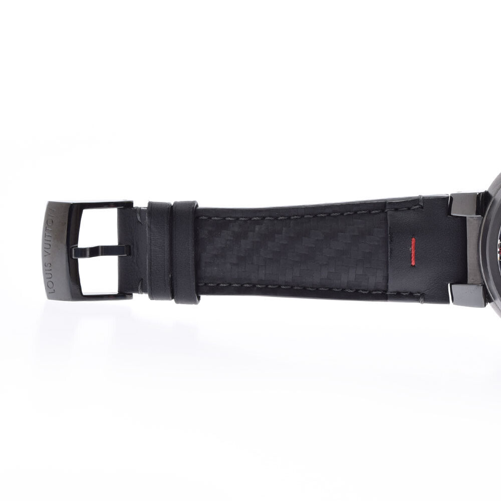 Louis Vuitton Black Stainless Steel Tambour Evolution Q1058 Automatic Men's Wristwatch 45 Mm