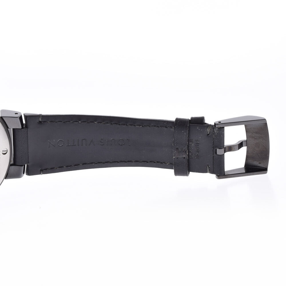 Louis Vuitton Black Stainless Steel Tambour Evolution Q1058 Automatic Men's Wristwatch 45 Mm