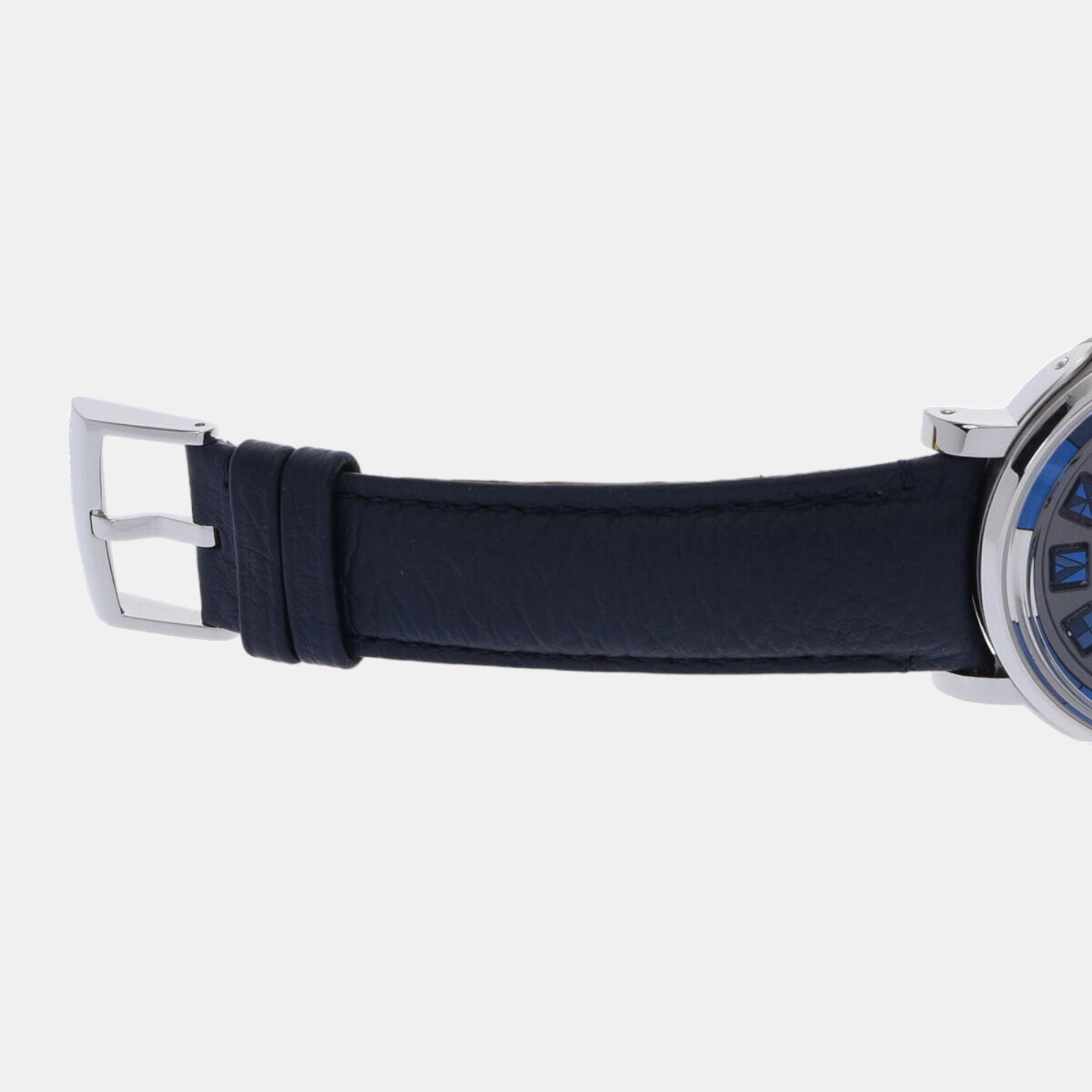 Louis Vuitton Blue Titanium Escale Spin Time Automatic Men's Wristwatch 41 Mm