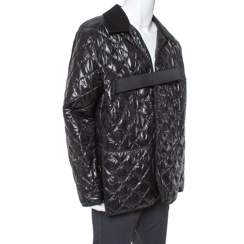 

Maison Martin Margiela Black Synthetic Quilted Belted Oversized Jacket