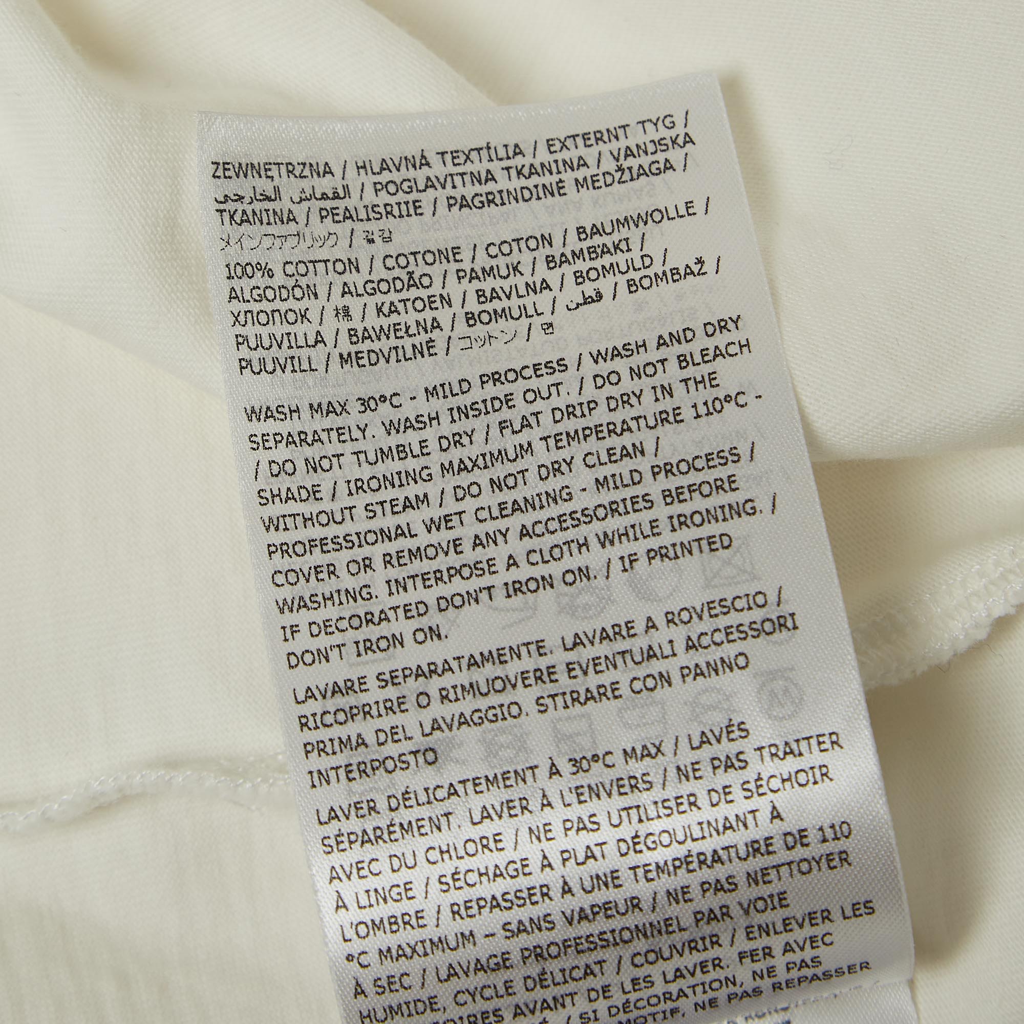 Maison Martin Margiela White Cotton Numbers Patch Half Sleeve T-Shirt L