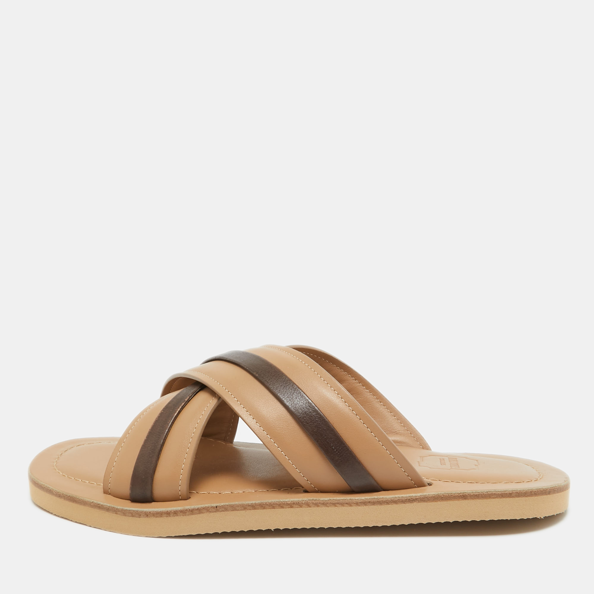 Malone souliers beige/brown leather gabriel sandals size 40