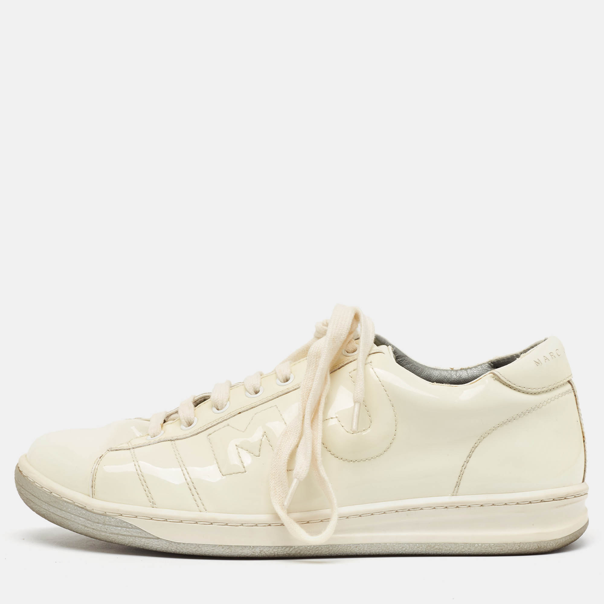 Marc jacobs white patent leather low top sneakers size 42