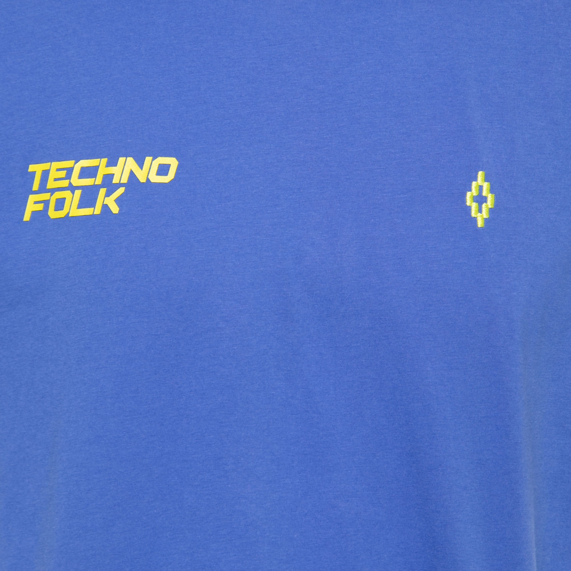 Marcelo Burlon Blue Cotton Printed Crew Neck T-Shirt S
