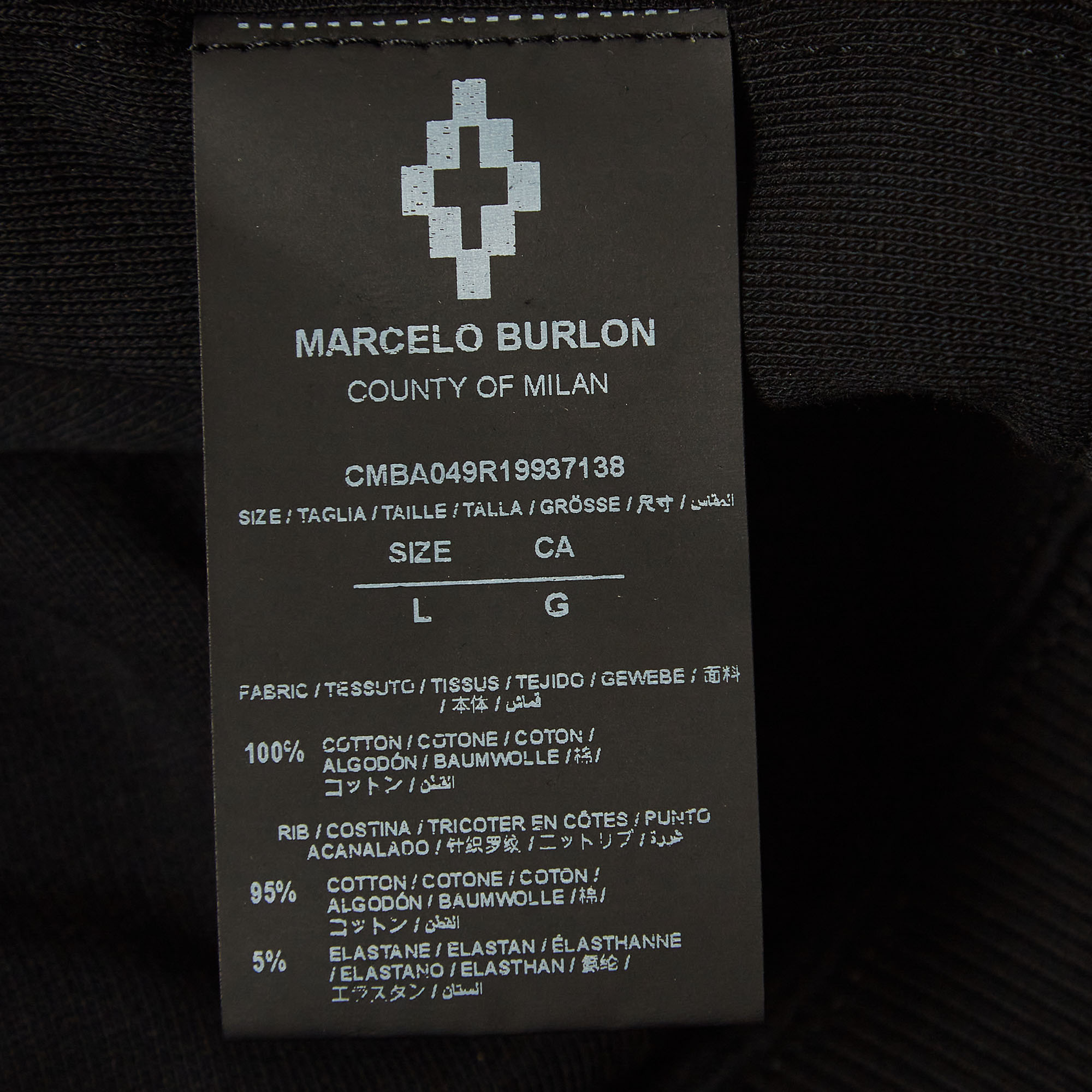 Marcelo Burlon X Muhammad Ali Black Printed Cotton Sweatshirt L