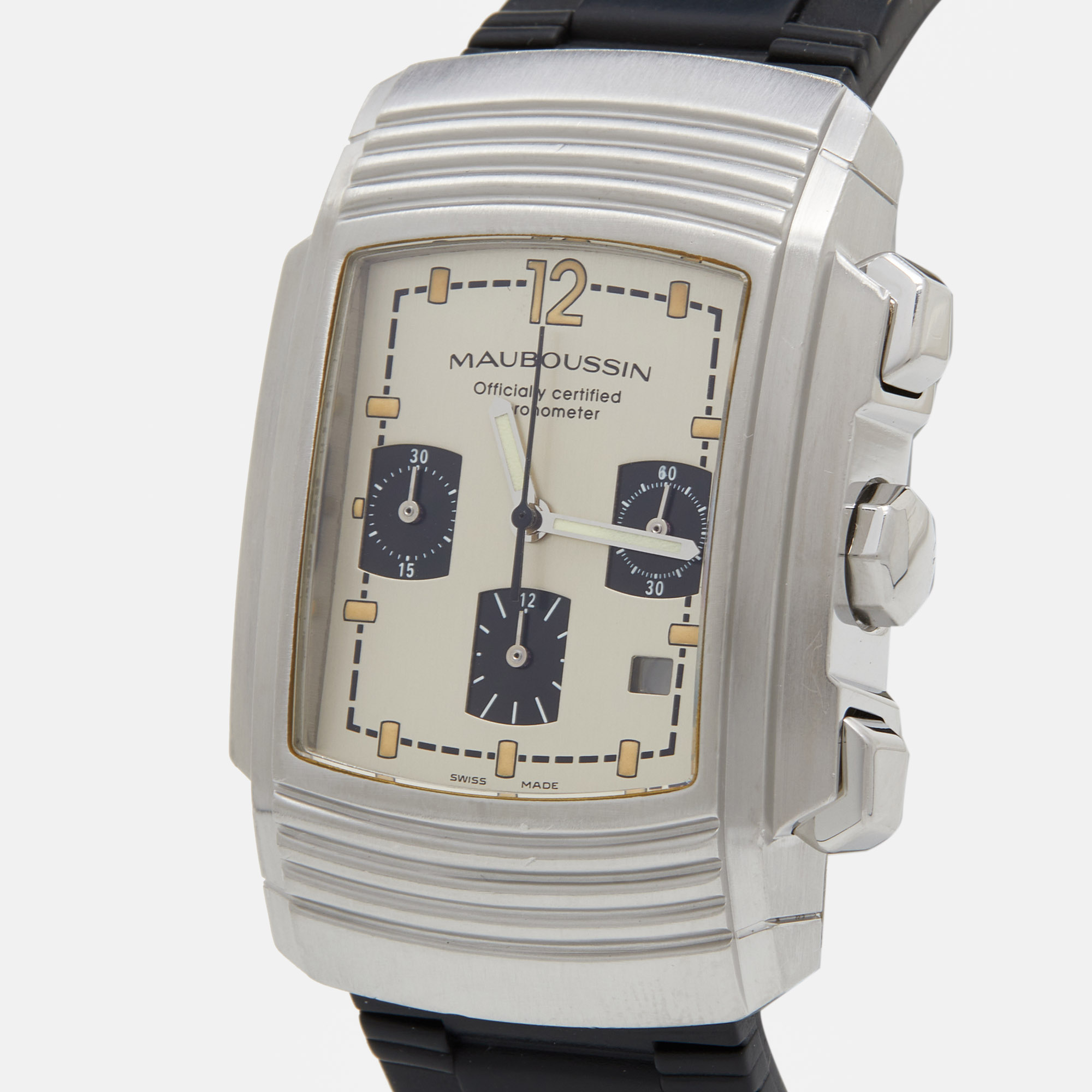 Mauboussin Silver Stainless Steel Rubber Fouga R.05390 Men's Wristwatch, Black
Mauboussin Silver Stainless Steel Rubber Fouga R.05390 Men's Wristwatch, Black